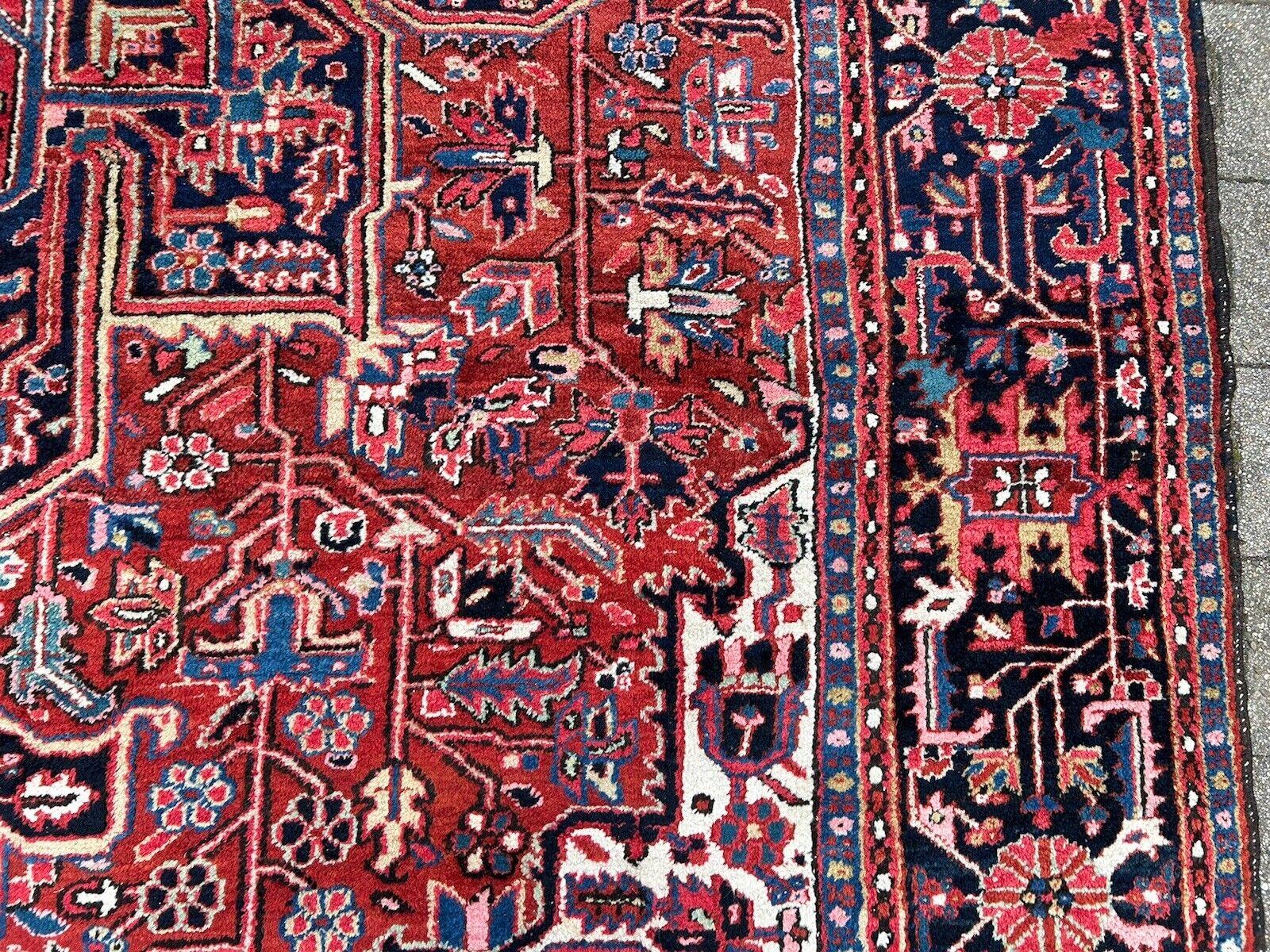 Antique Heriz Rug 8x12 ft room size Classic Vintage Azeri Carpet  For Sale 3