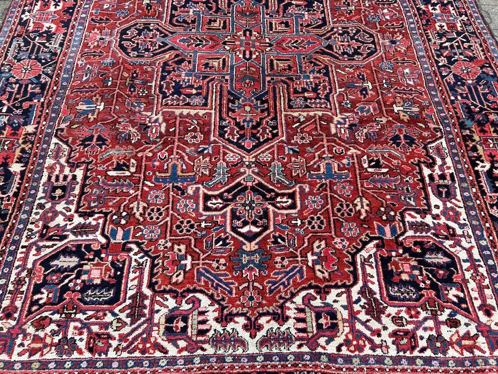 Antique Heriz Rug 8x12 ft room size Classic Vintage Azeri Carpet  For Sale 5