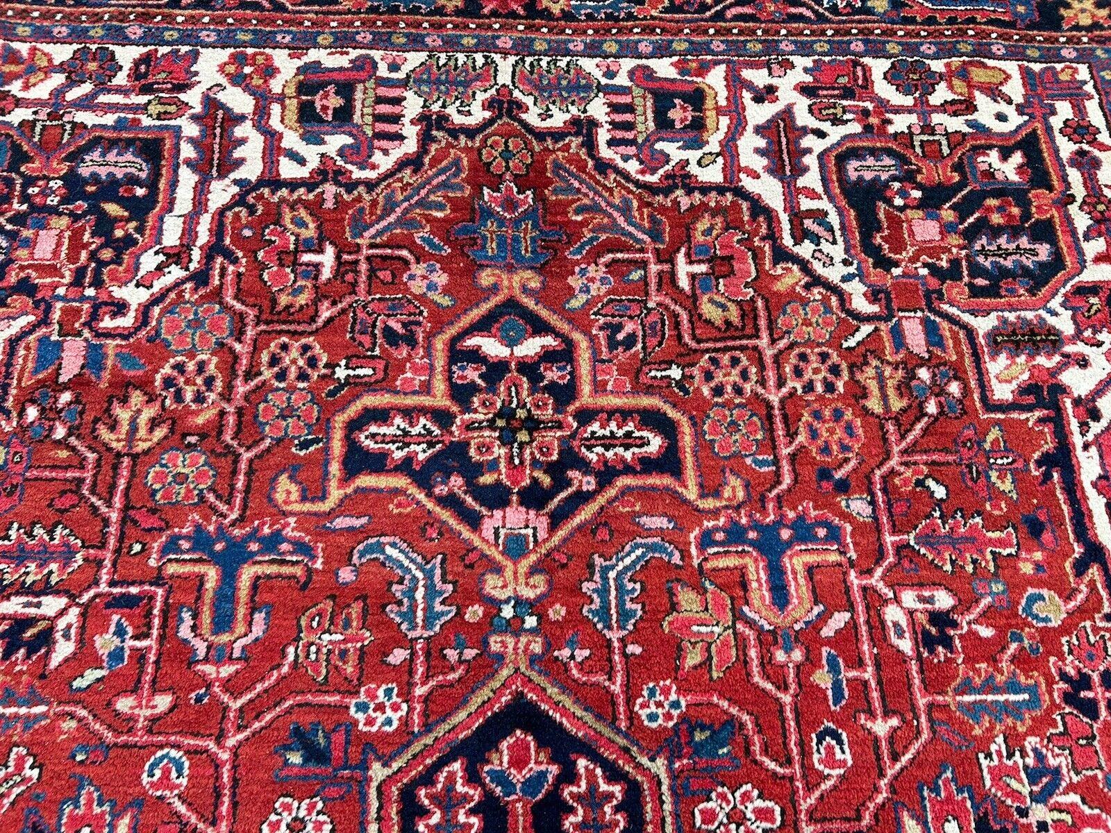 Antique Heriz Rug 8x12 ft room size Classic Vintage Azeri Carpet  For Sale 9