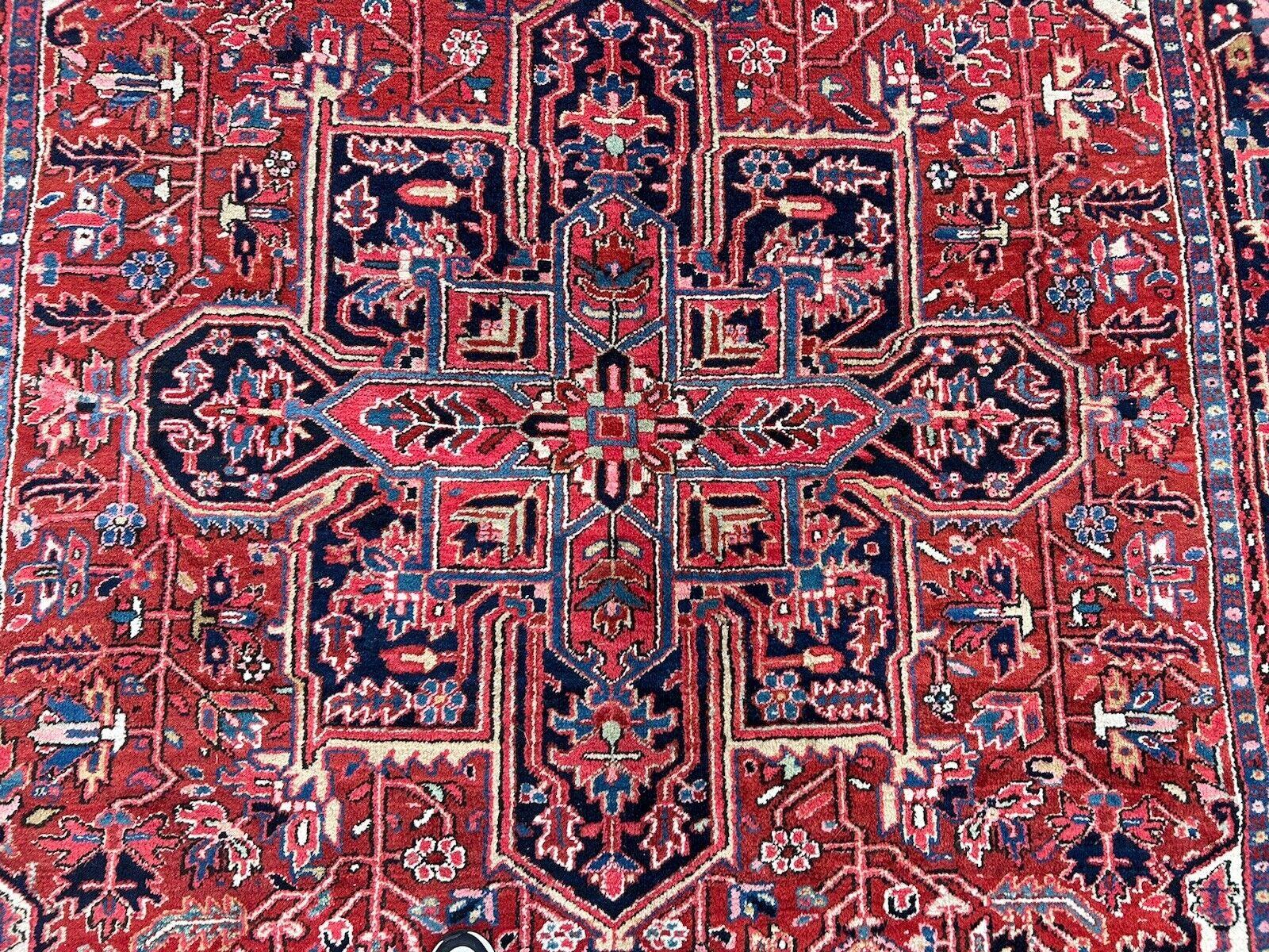 Antique Heriz Rug 8x12 ft room size Classic Vintage Azeri Carpet  For Sale 11