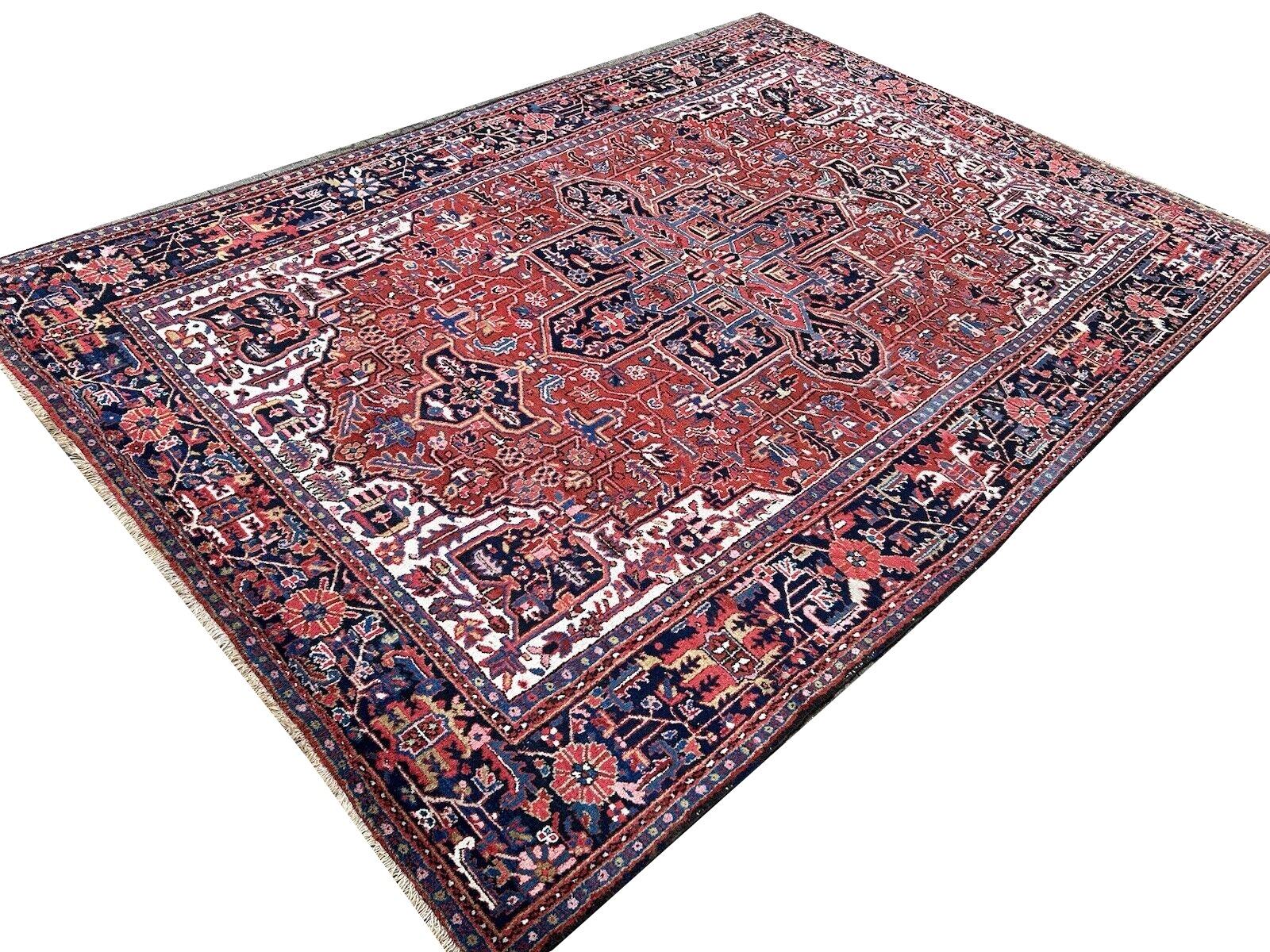 Azeri Heriz Serapi Antique Rug approx. 365 x 250 cm - 8.2 x 12 ft carpet room size.
• Beautiful large vintage rug
• All hand made, hand knotted
• Pile pure wool, warp and weft cotton
• Traditional design, very unique rug
• Condition: Very good pile,