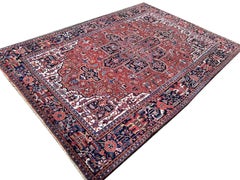 Djoharian Collection Antique Heriz Area Rug 8x12 ft room size Classic Vintage