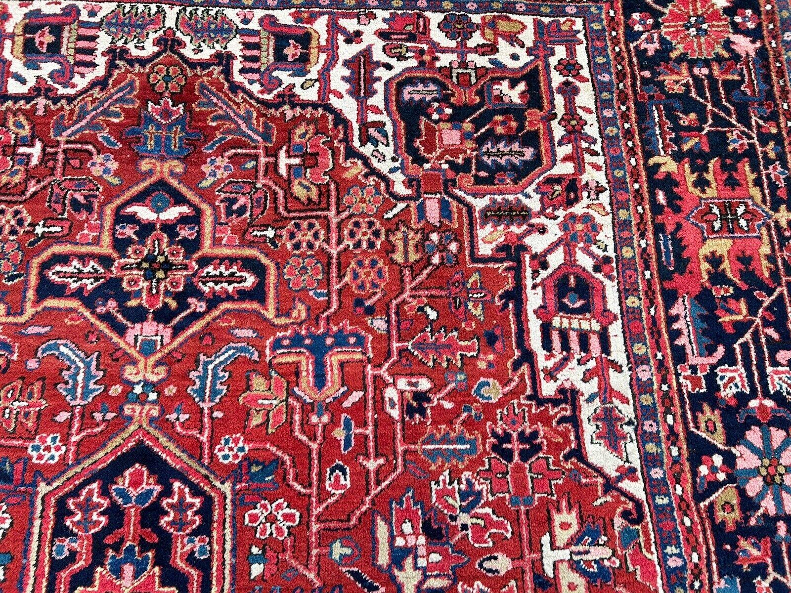 Wool Antique Heriz Rug 8x12 ft room size Classic Vintage Azeri Carpet  For Sale