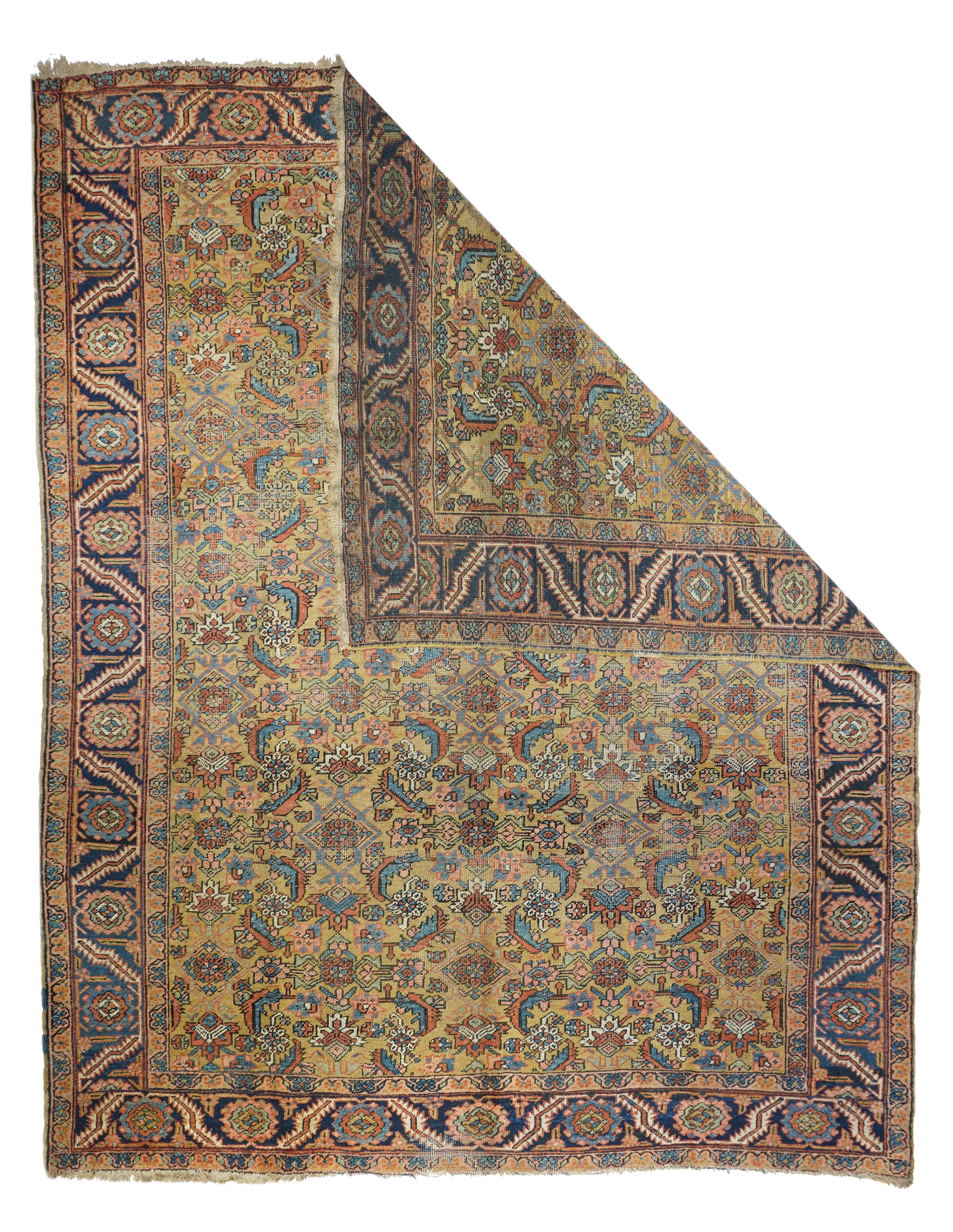 Antique Heriz rug. Measures: 9' x 11.2''.