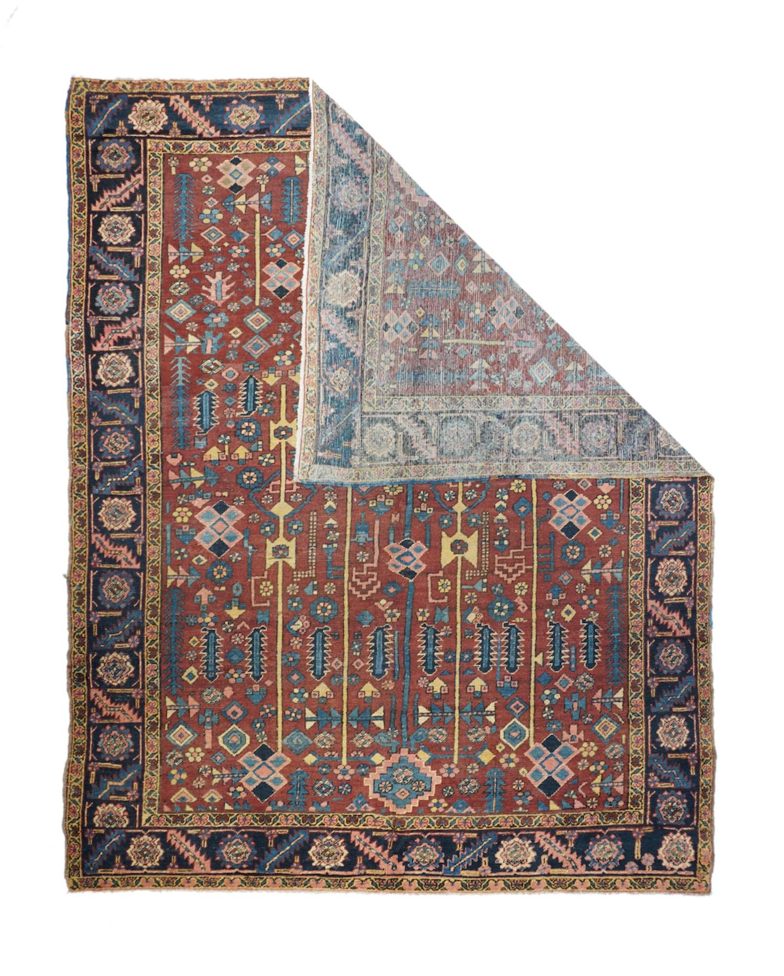 Antique Heriz rug, measures: 9'1'' x 11'2''.