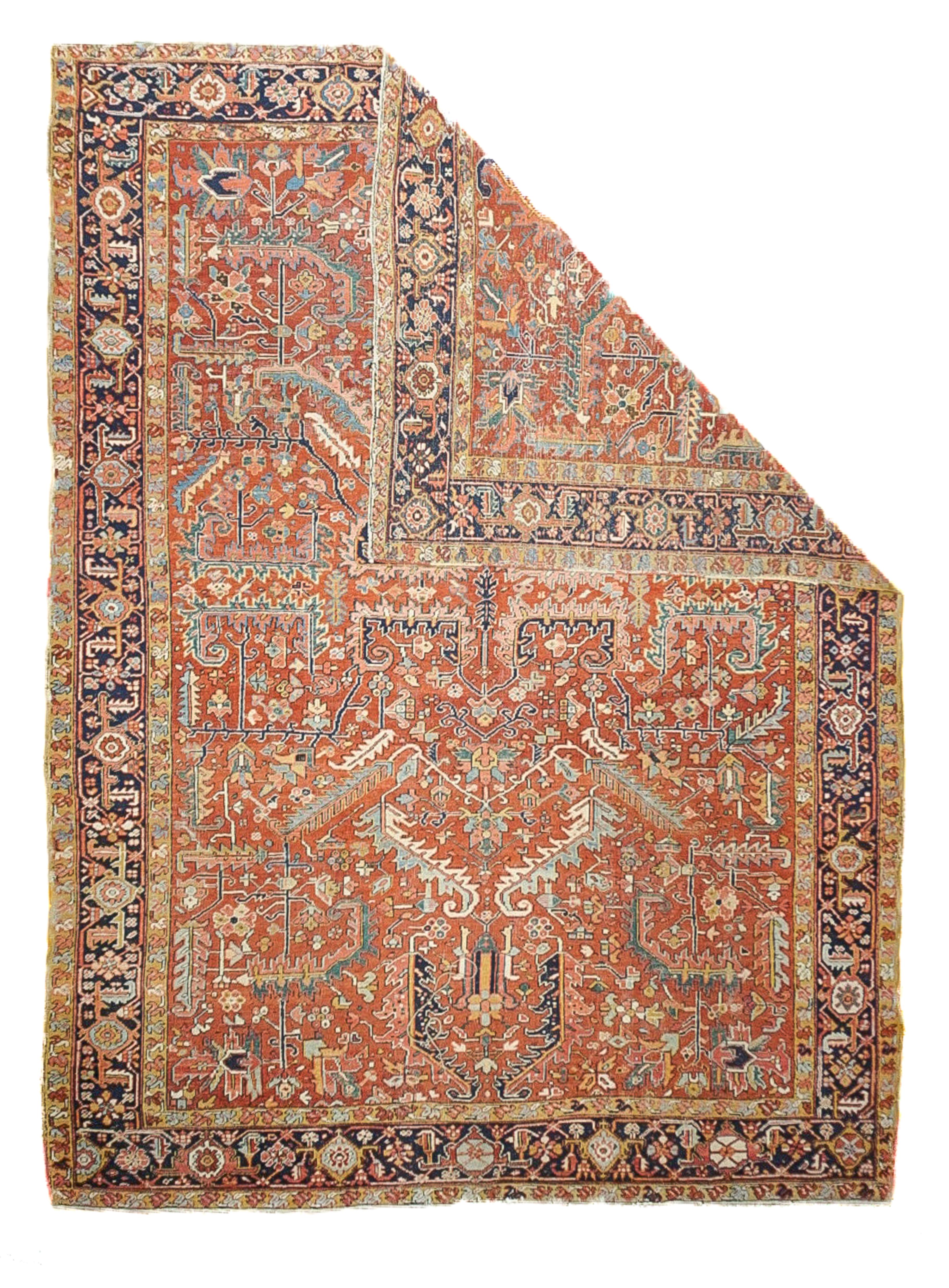 Antique Heriz rug. Measures: 9.2'' x 12.2''.