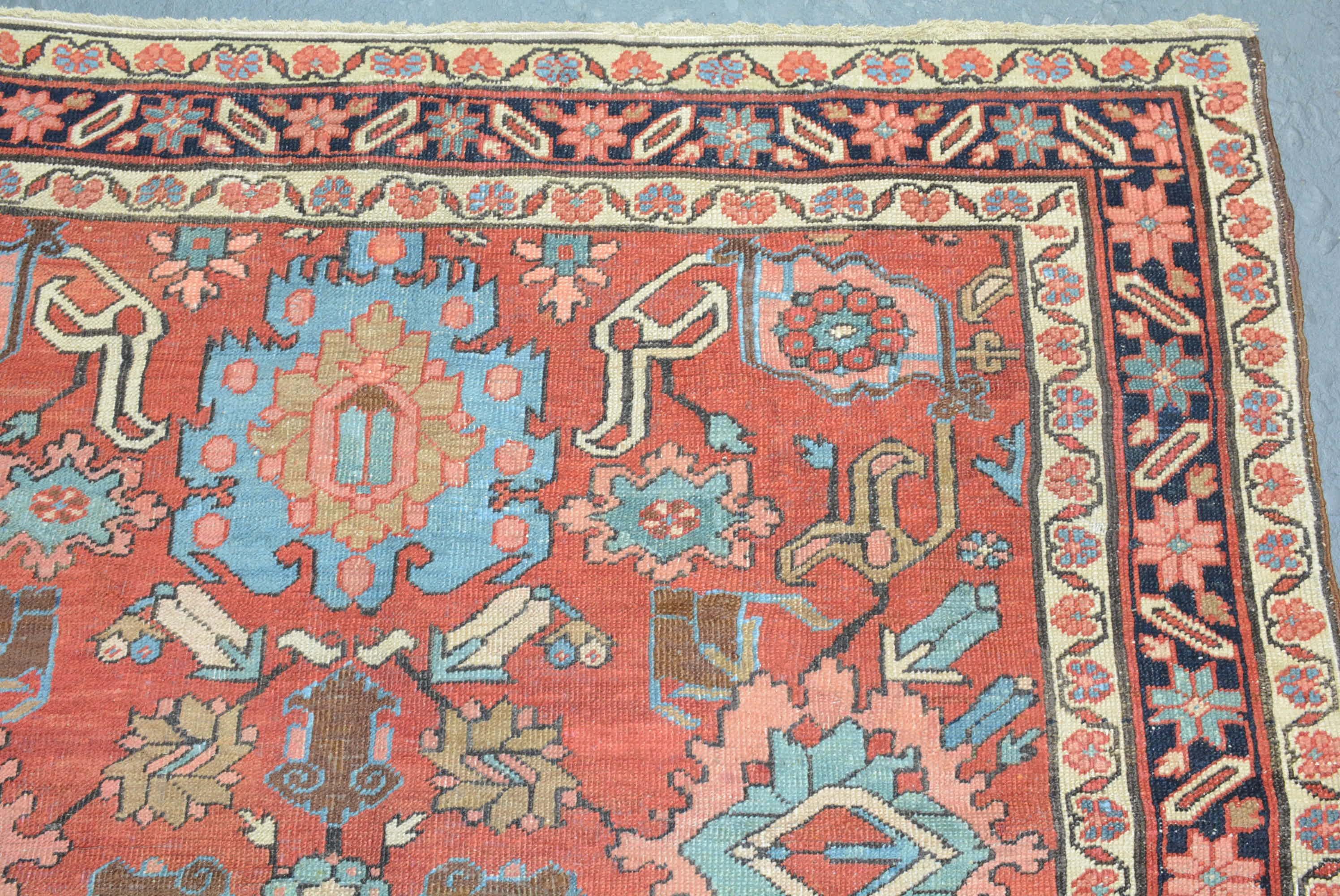 Woven Antique Heriz Rug For Sale