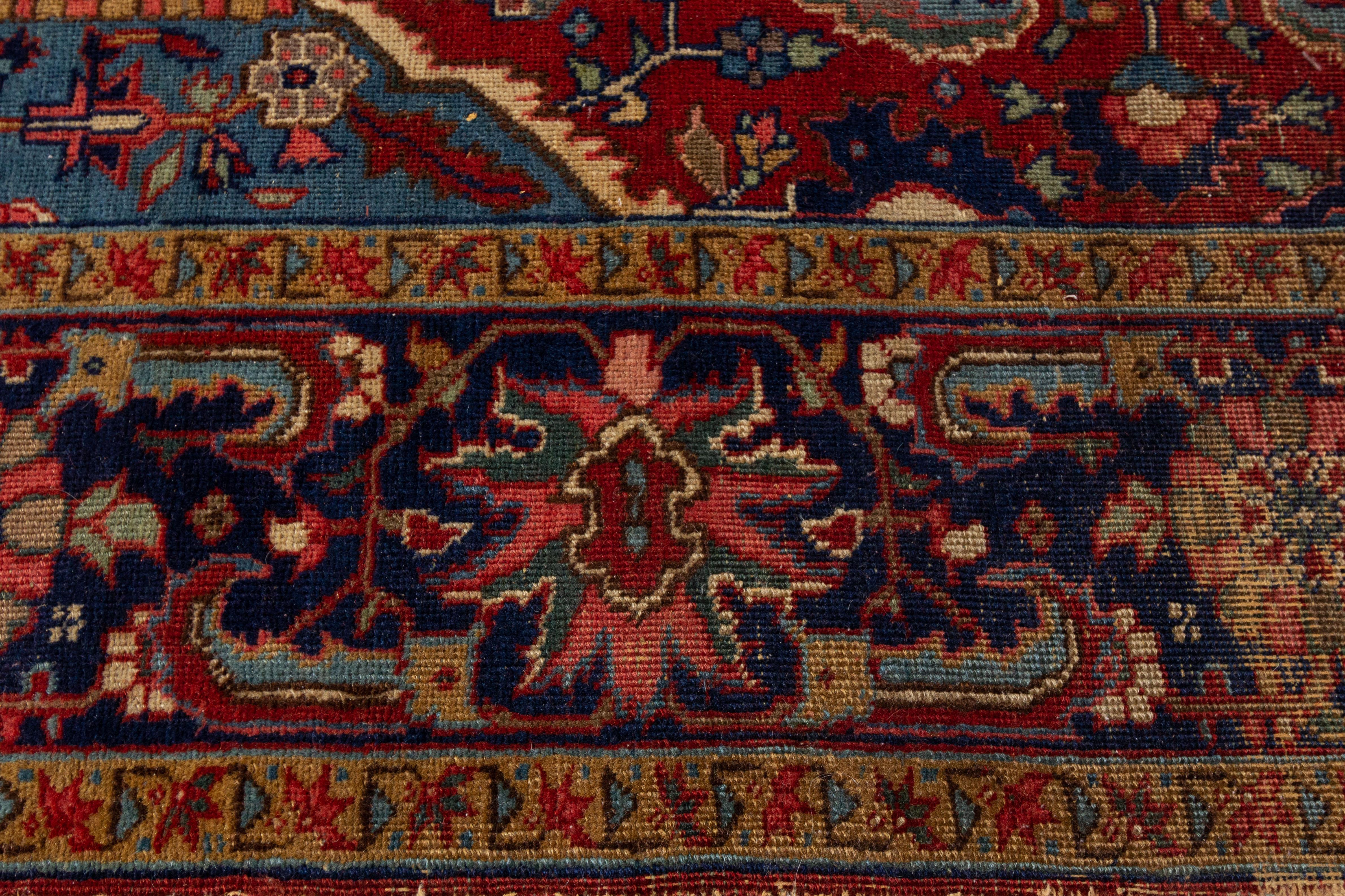 20th Century Antique Heriz Rug For Sale