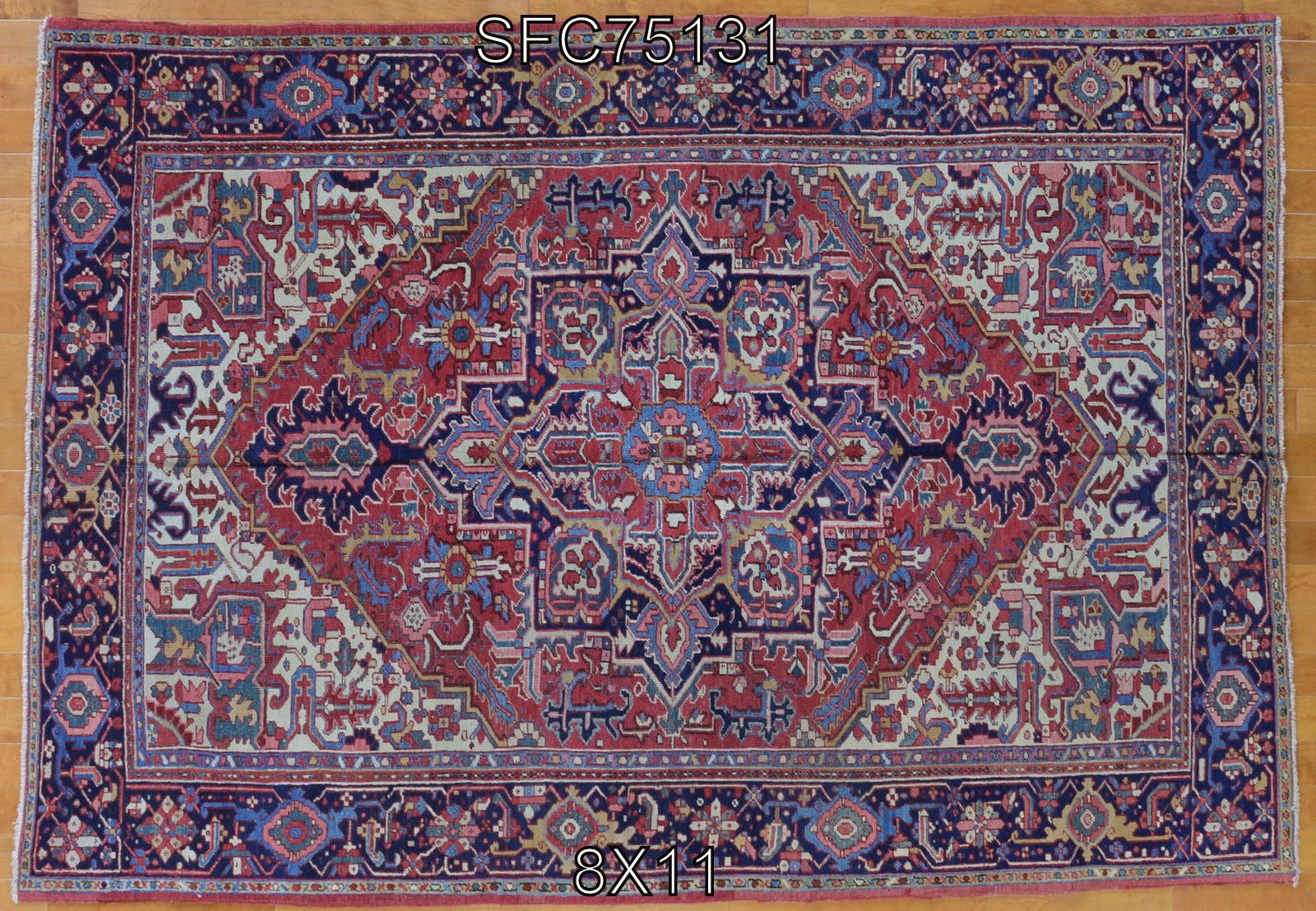 Antique Heriz rug. Measures: 8' x 11'.