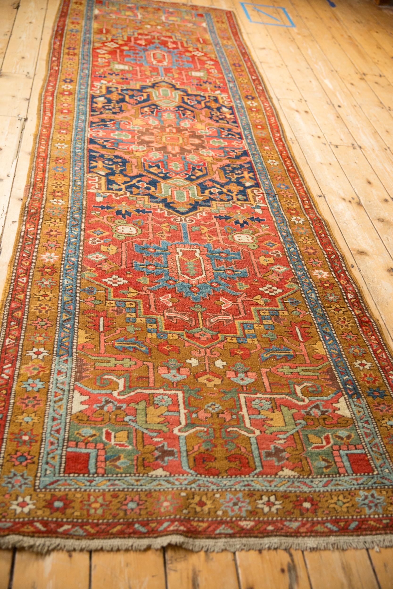 Early 20th Century Antique Heriz Rug Runner For Sale