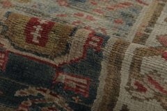 Antique Heriz Rug with Geometric Medallion and Red-Toned Border - Rug & Kilim