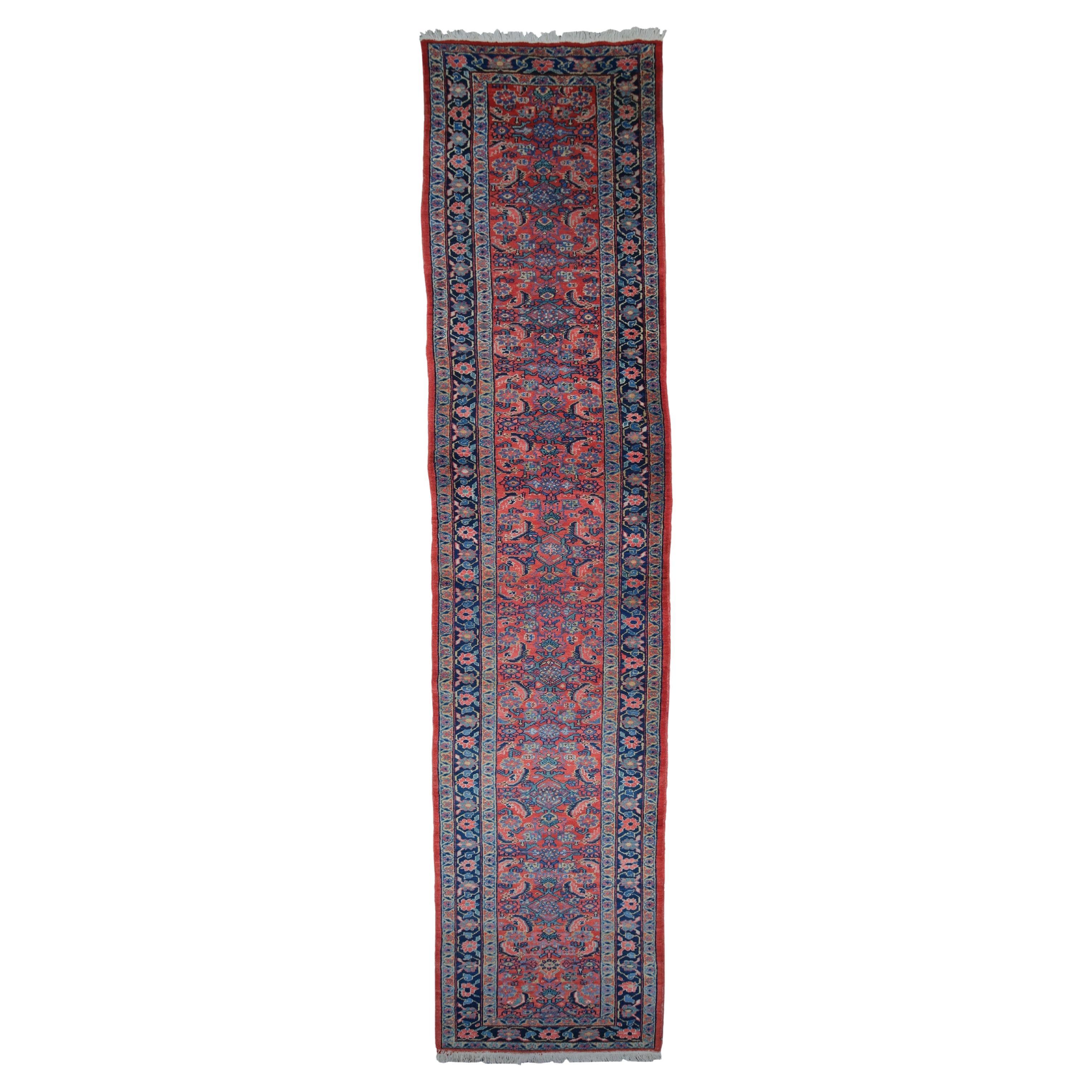 Tapis de couloir Heriz ancien - 19ème siècle, tapis de couloir Heriz ancien