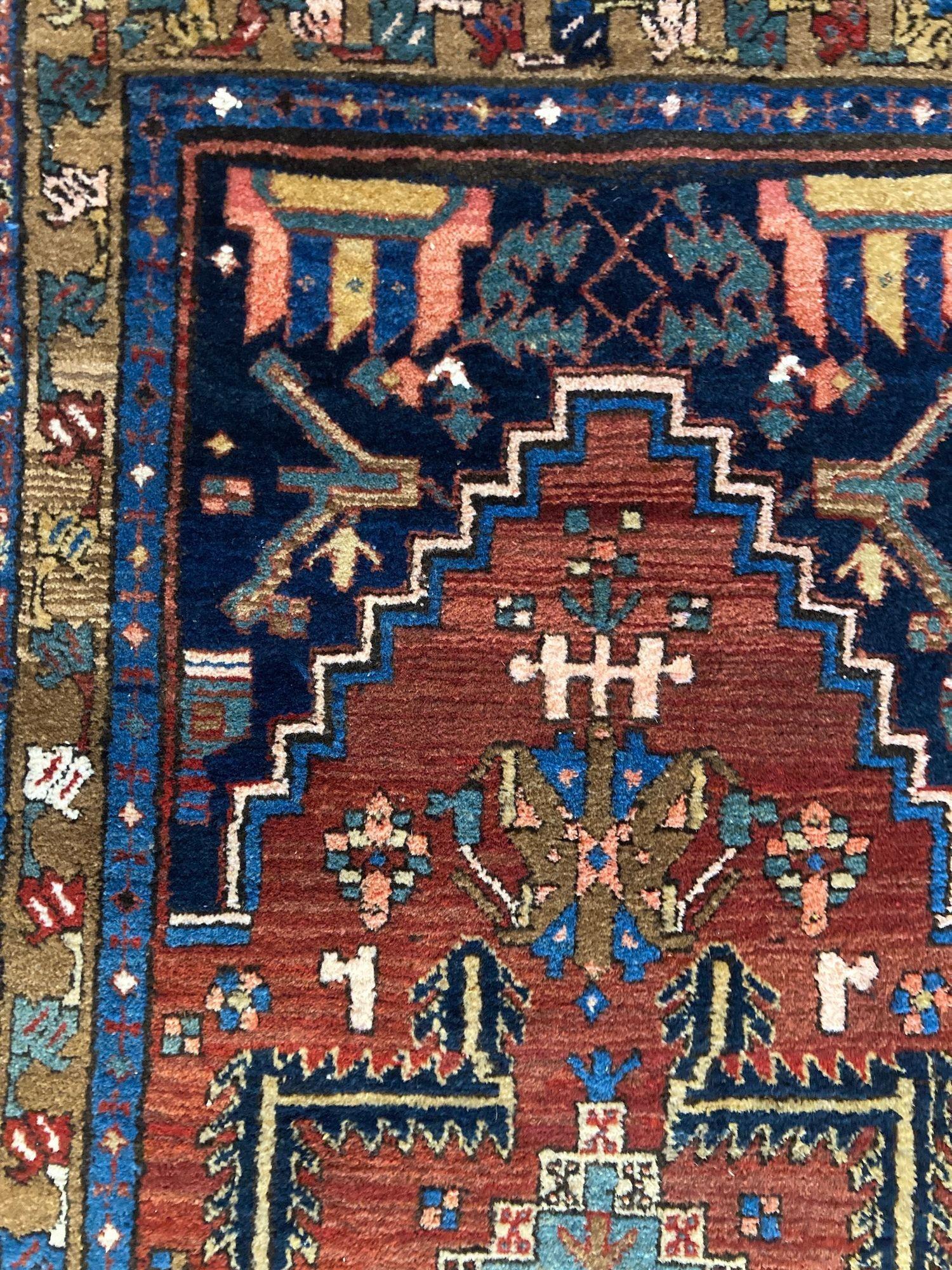 Antique Heriz Runner 2.98m x 0.87m en venta 7