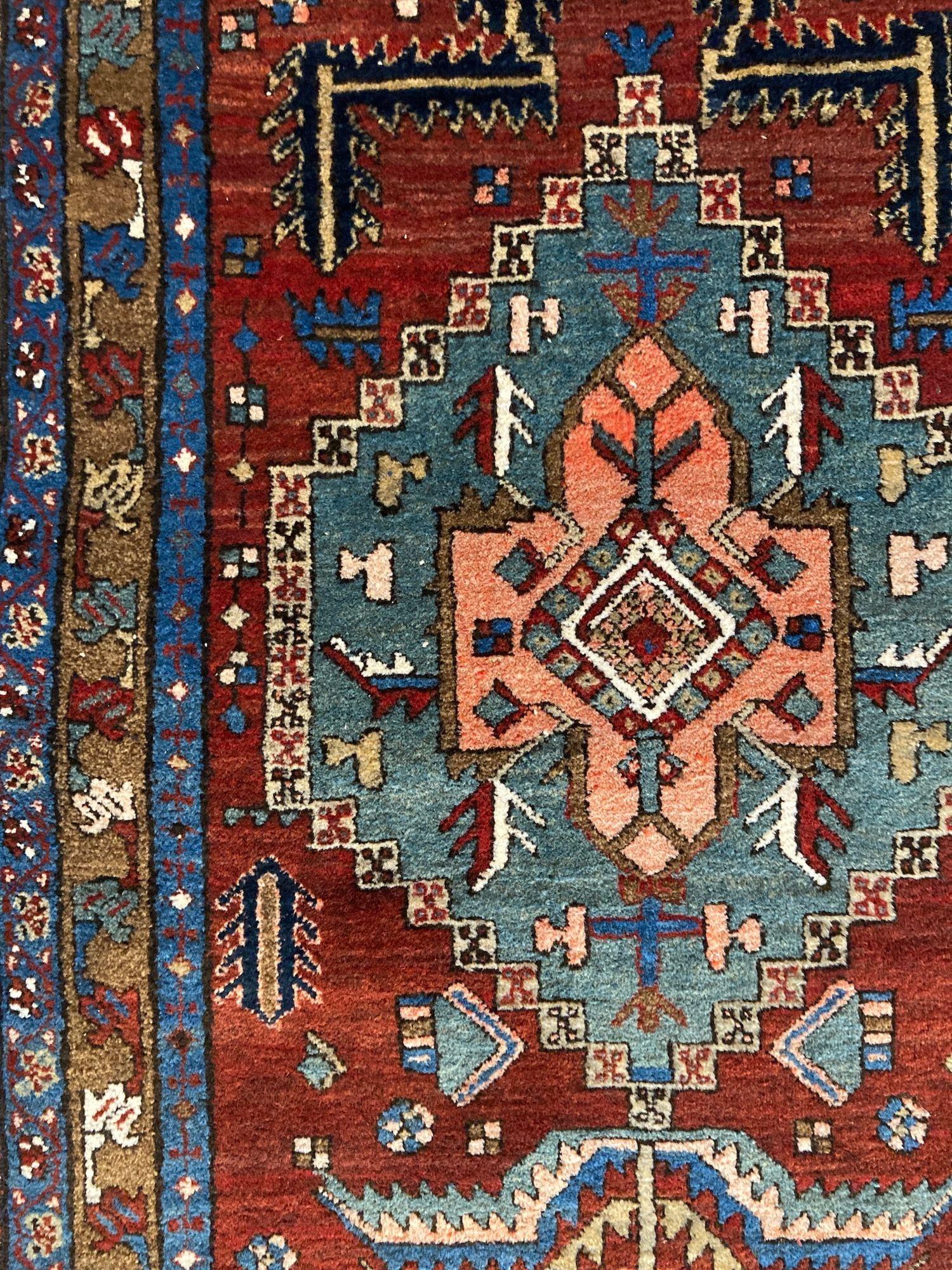 Antique Heriz Runner 2.98m x 0.87m en venta 8
