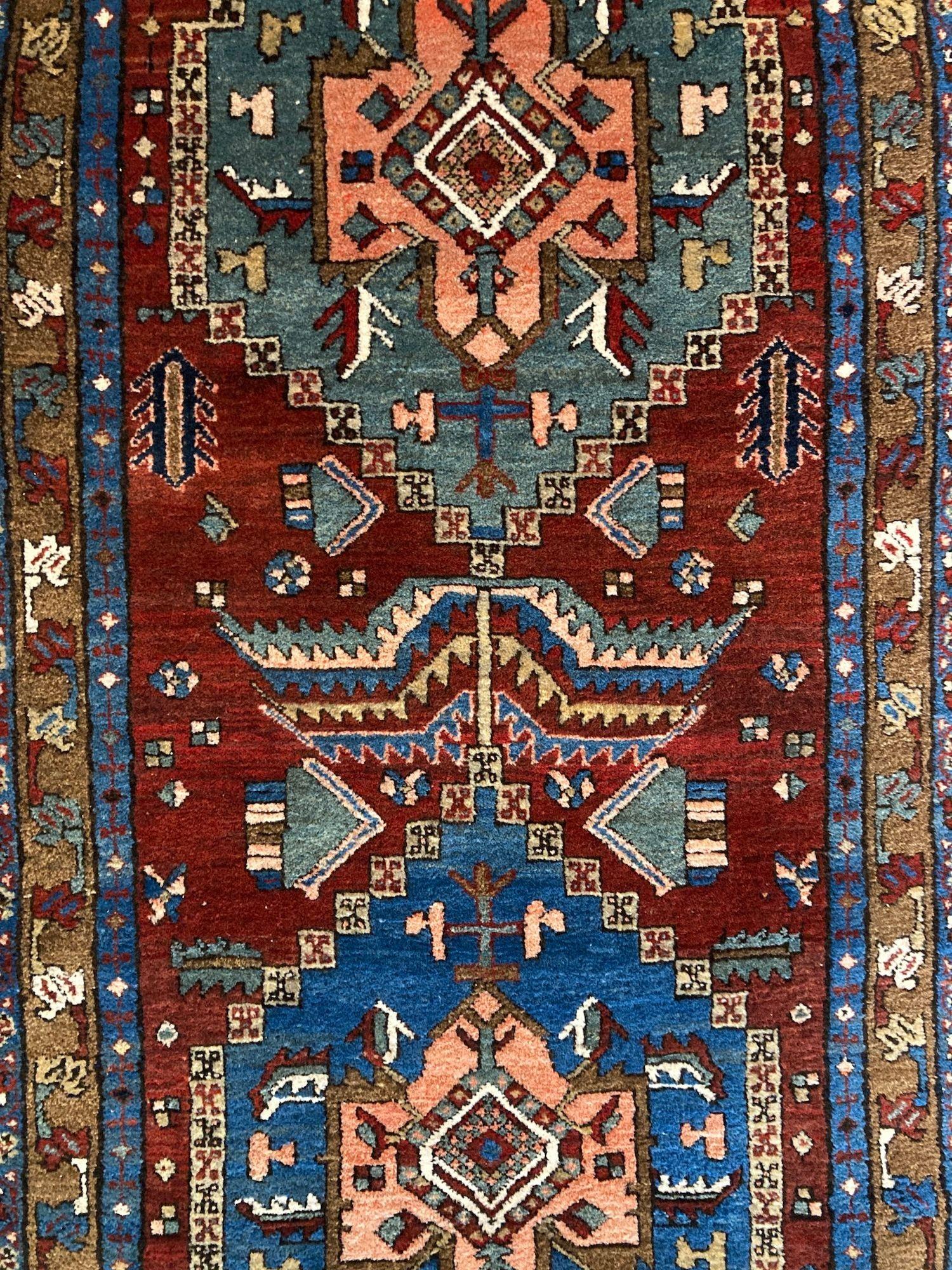 Antique Heriz Runner 2.98m x 0.87m en venta 10