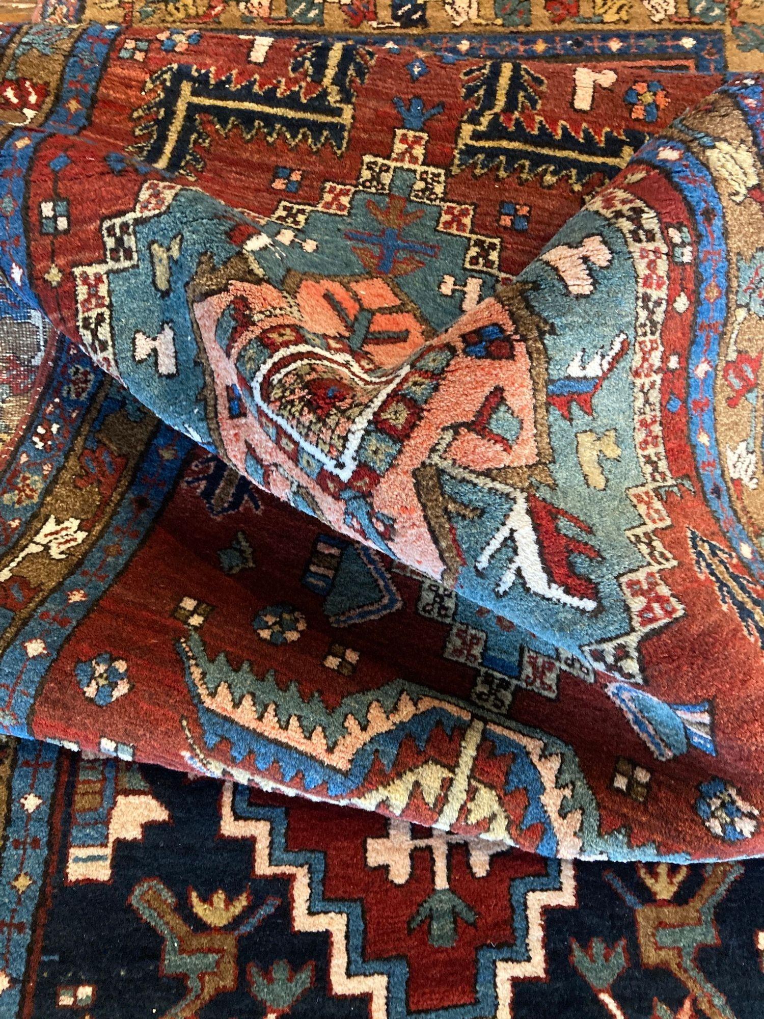 Antique Heriz Runner 2.98m x 0.87m en venta 13