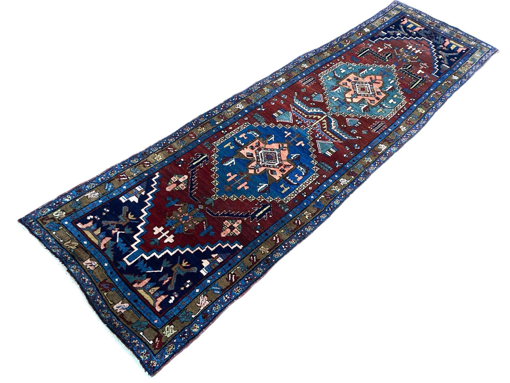 Antique Heriz Runner 2.98m x 0.87m en Excelente estado para la venta en St. Albans, GB