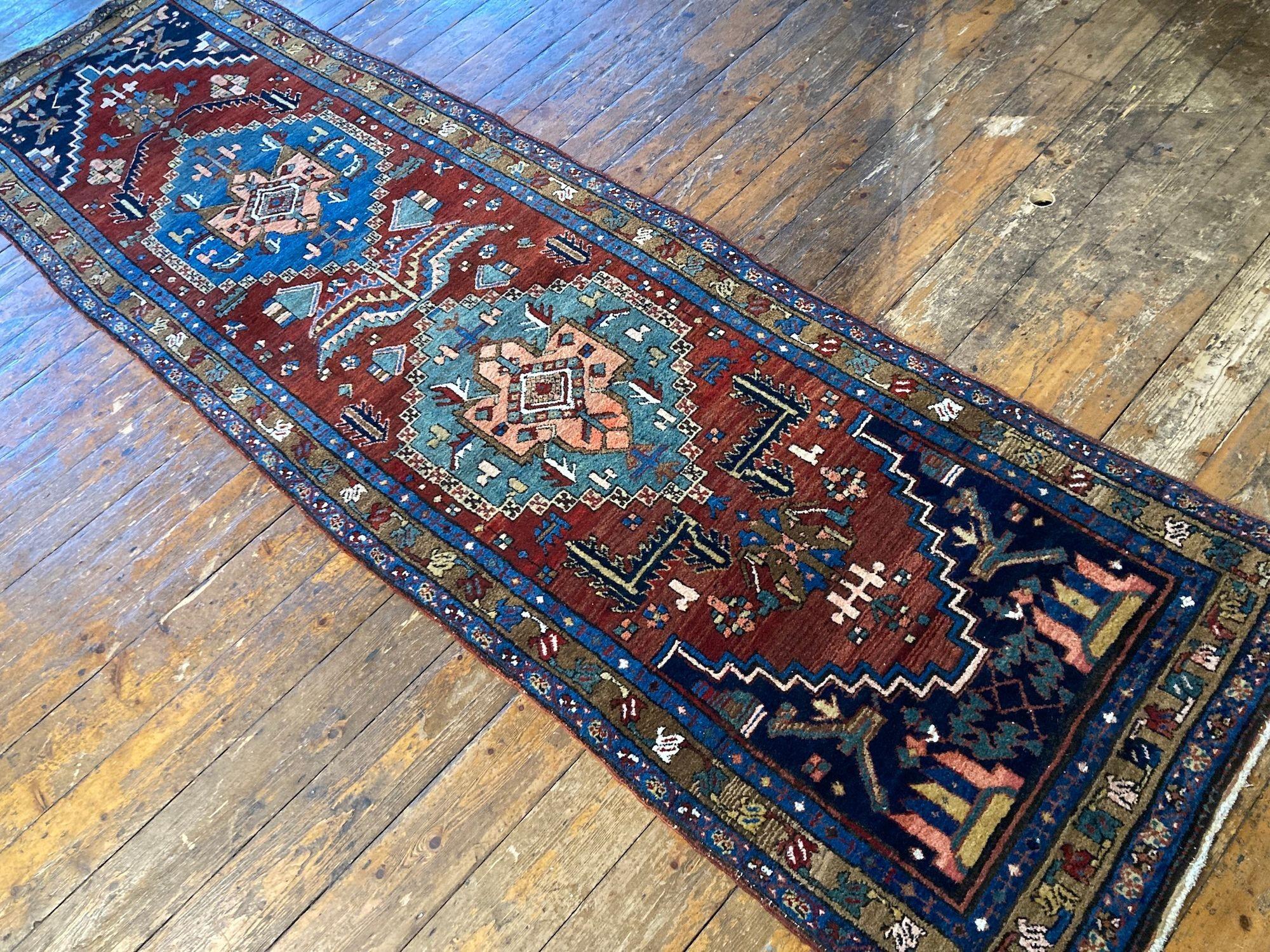 Antique Heriz Runner 2.98m x 0.87m en venta 1