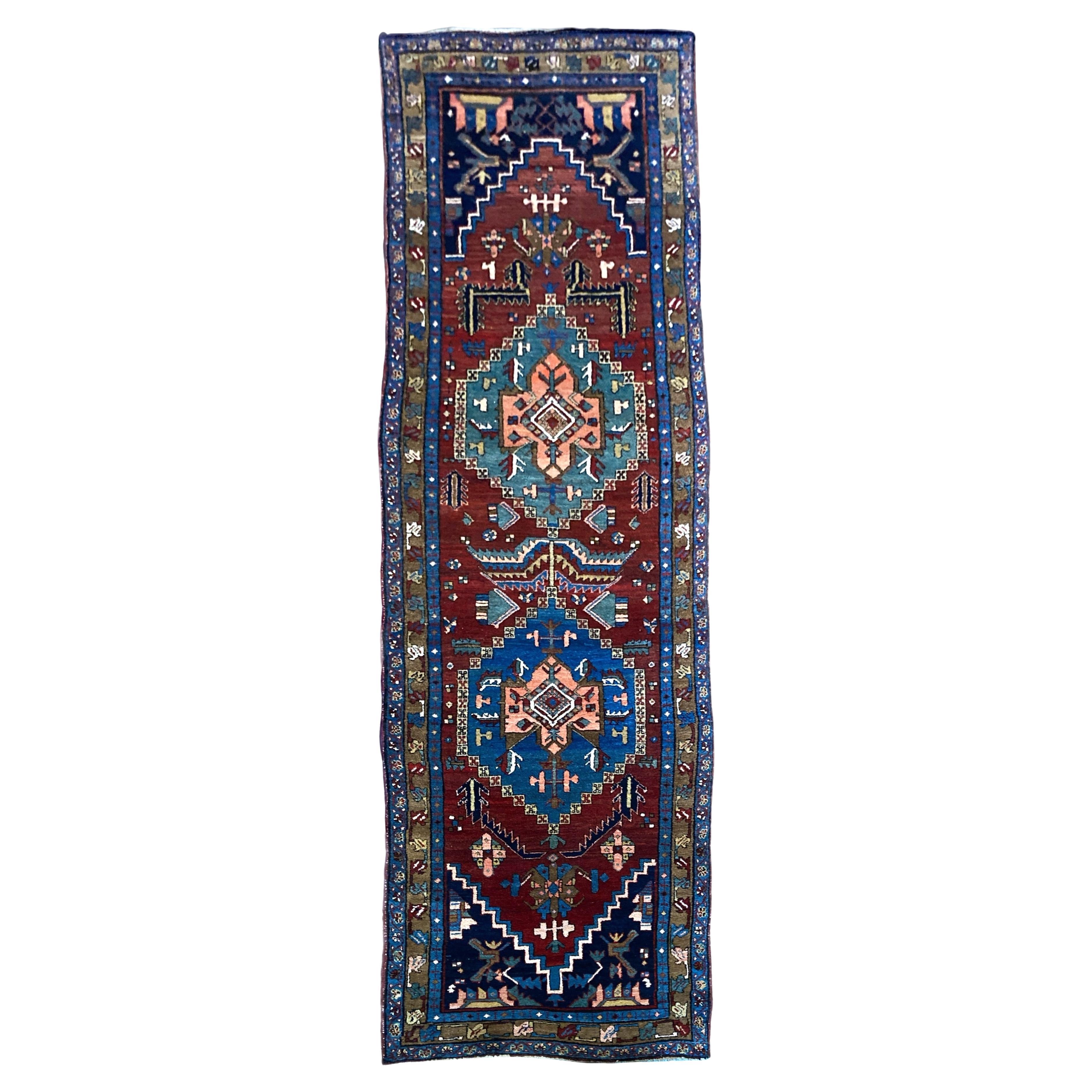 Antique Heriz Runner 2.98m x 0.87m en venta