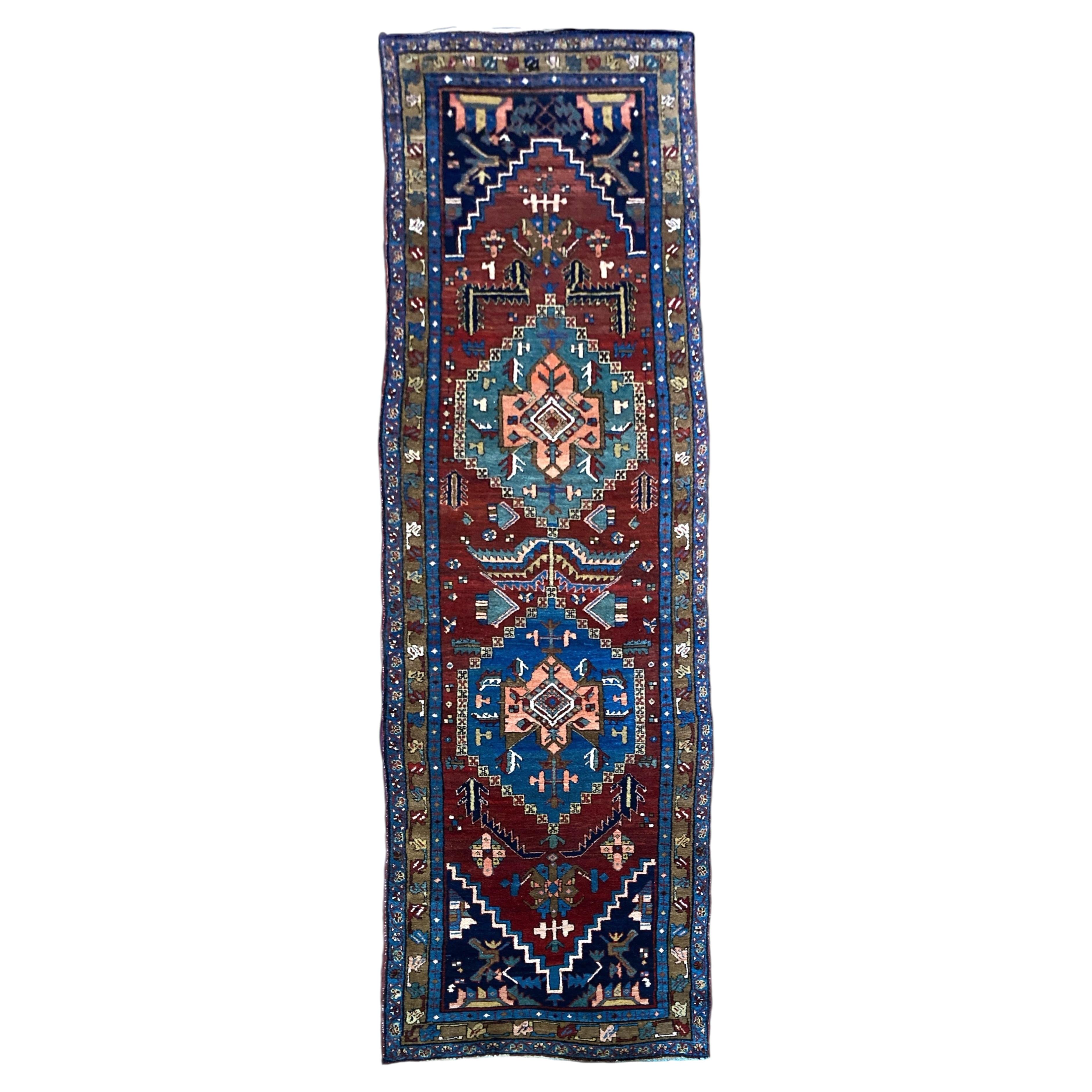 Antique Heriz Runner 2.98m x 0.87m For Sale