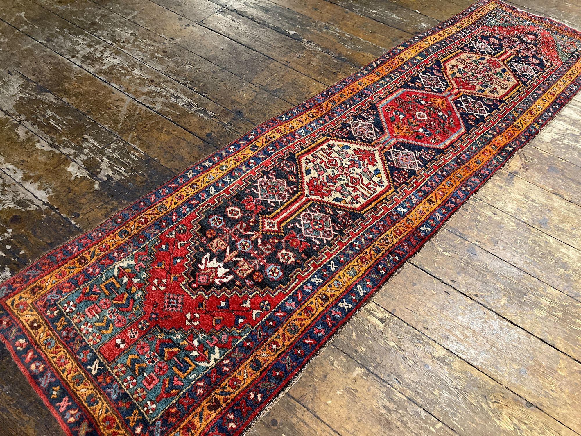 Antique Heriz Runner 3.13m x 0.84m For Sale 1