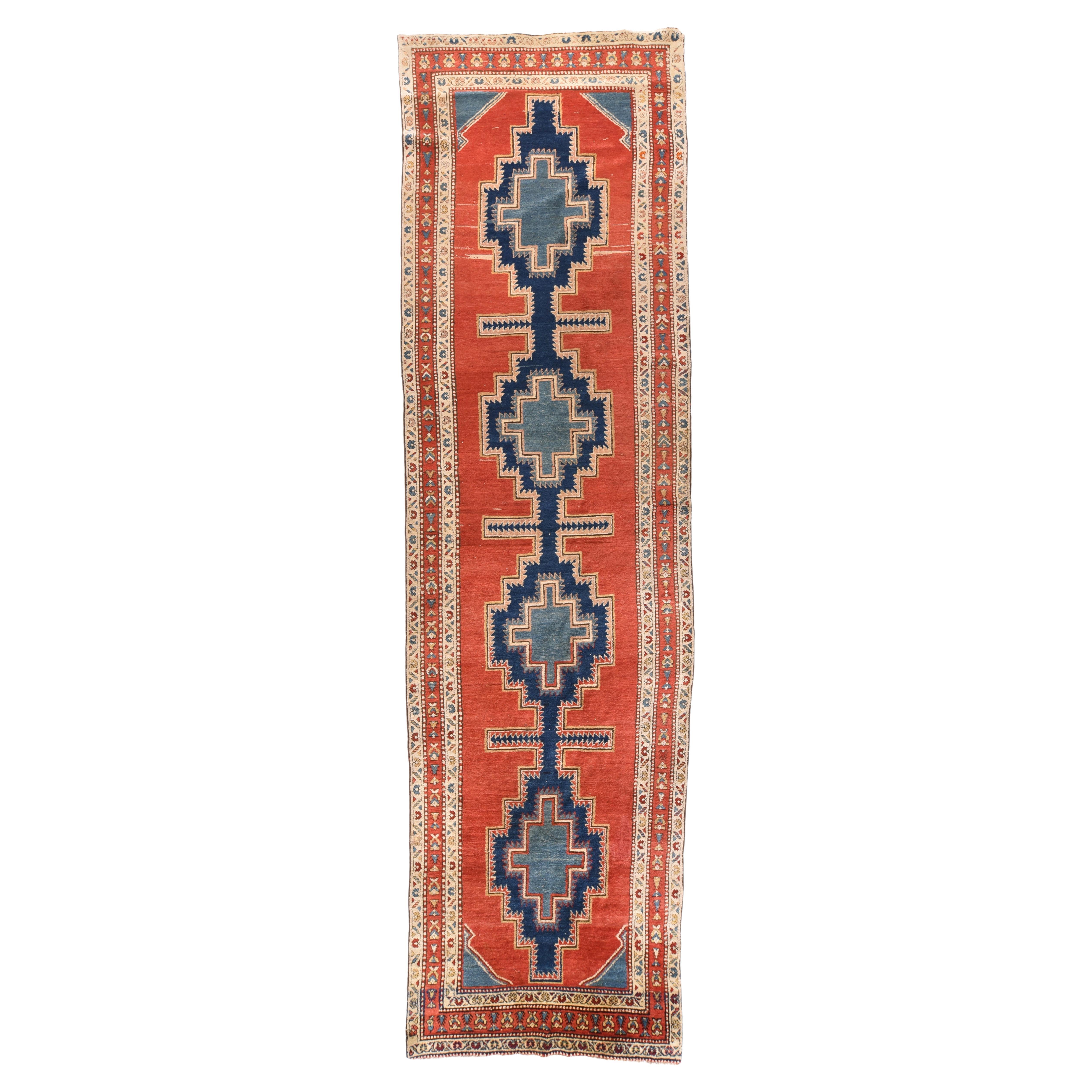 Antique Heriz Runner 3'6'' x 13'6'' For Sale