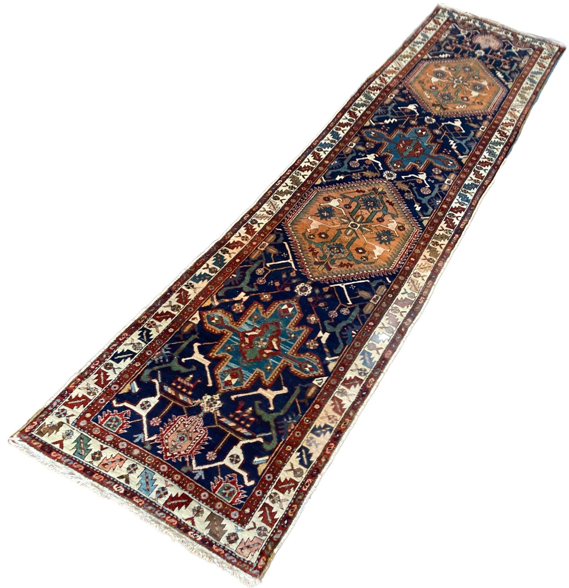 Antique Heriz Runner 4.35m x 1.04m In Good Condition For Sale In St. Albans, GB