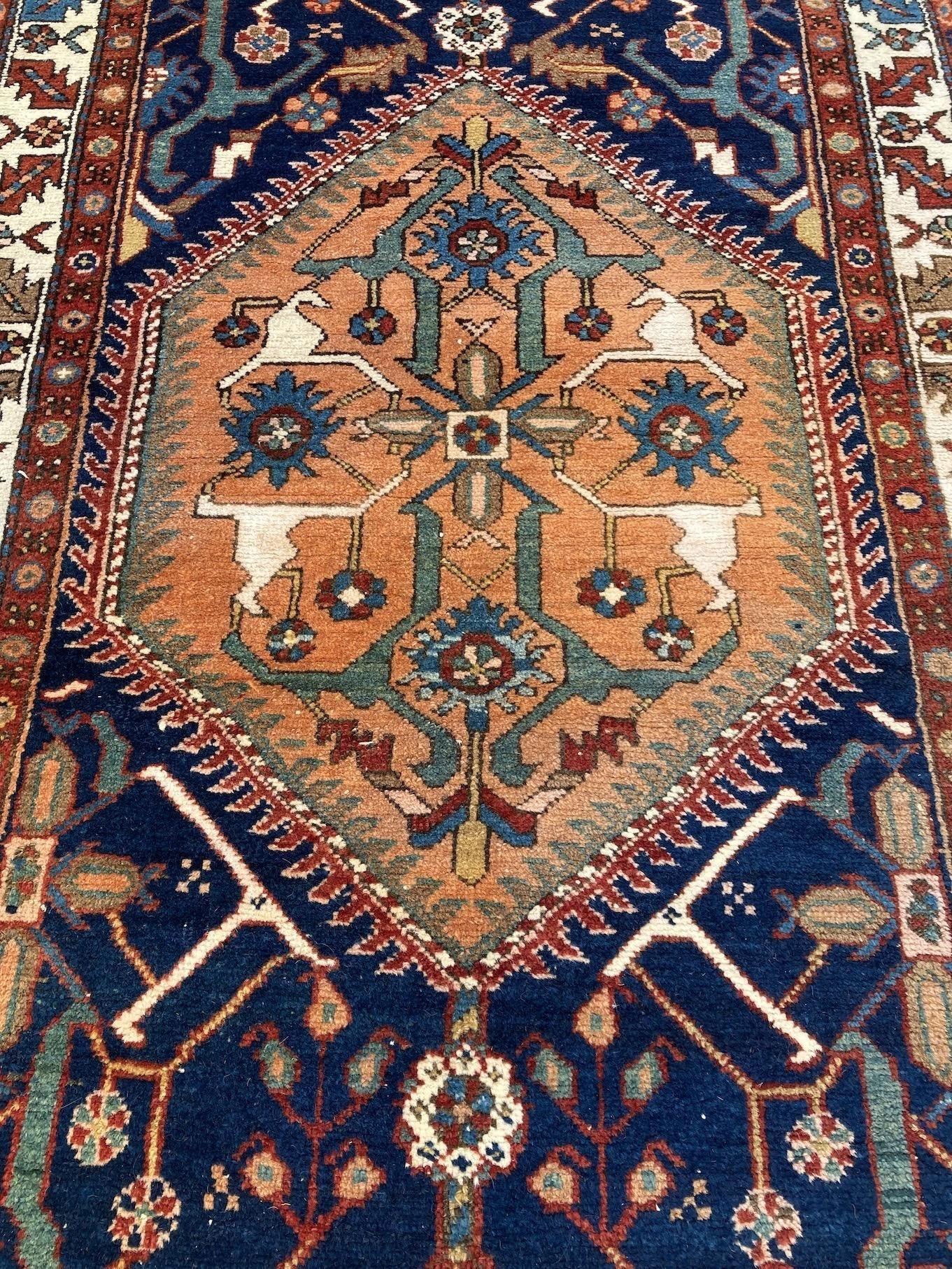 Antique Heriz Runner 4.35m x 1.04m For Sale 1