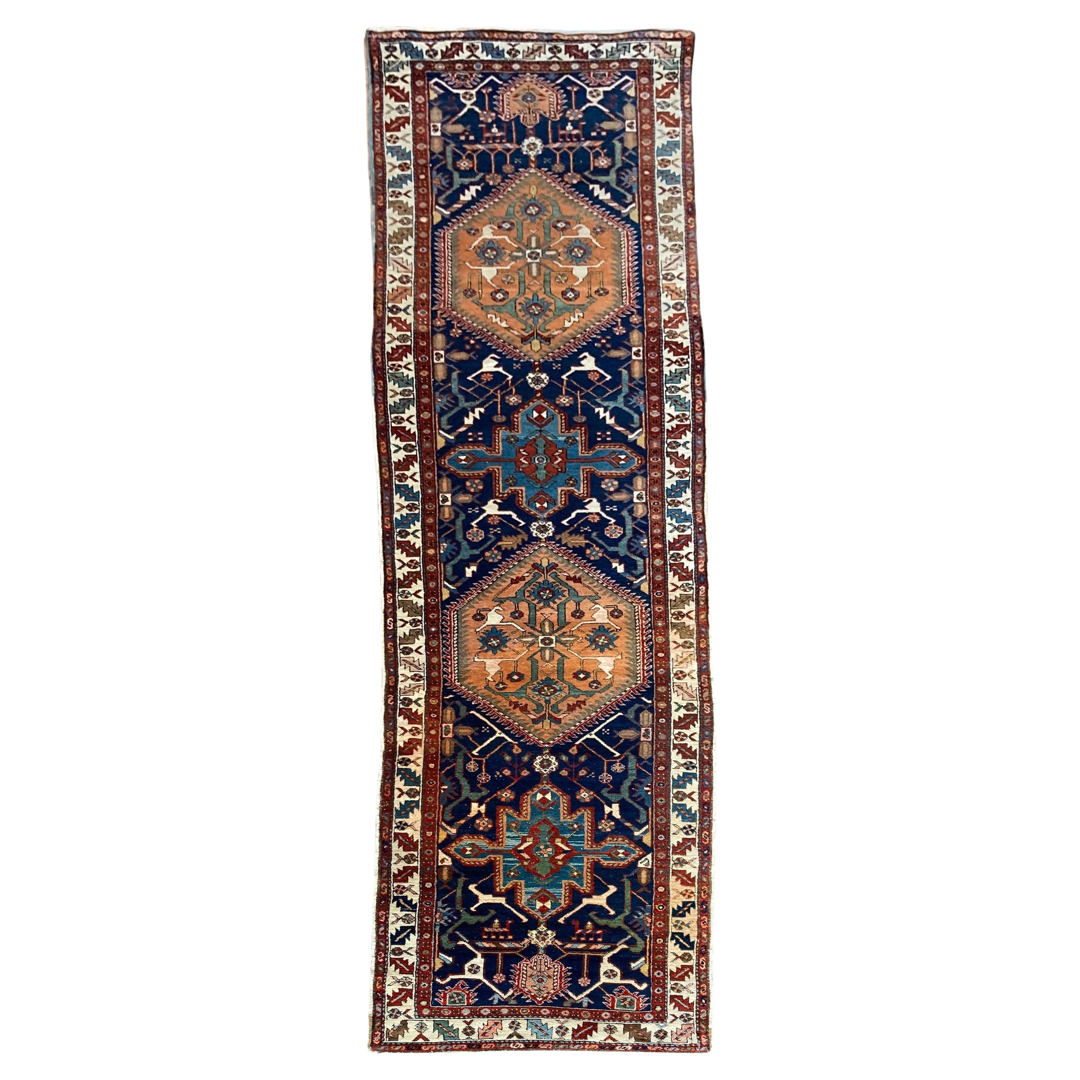 Antique Heriz Runner 4.35m x 1.04m