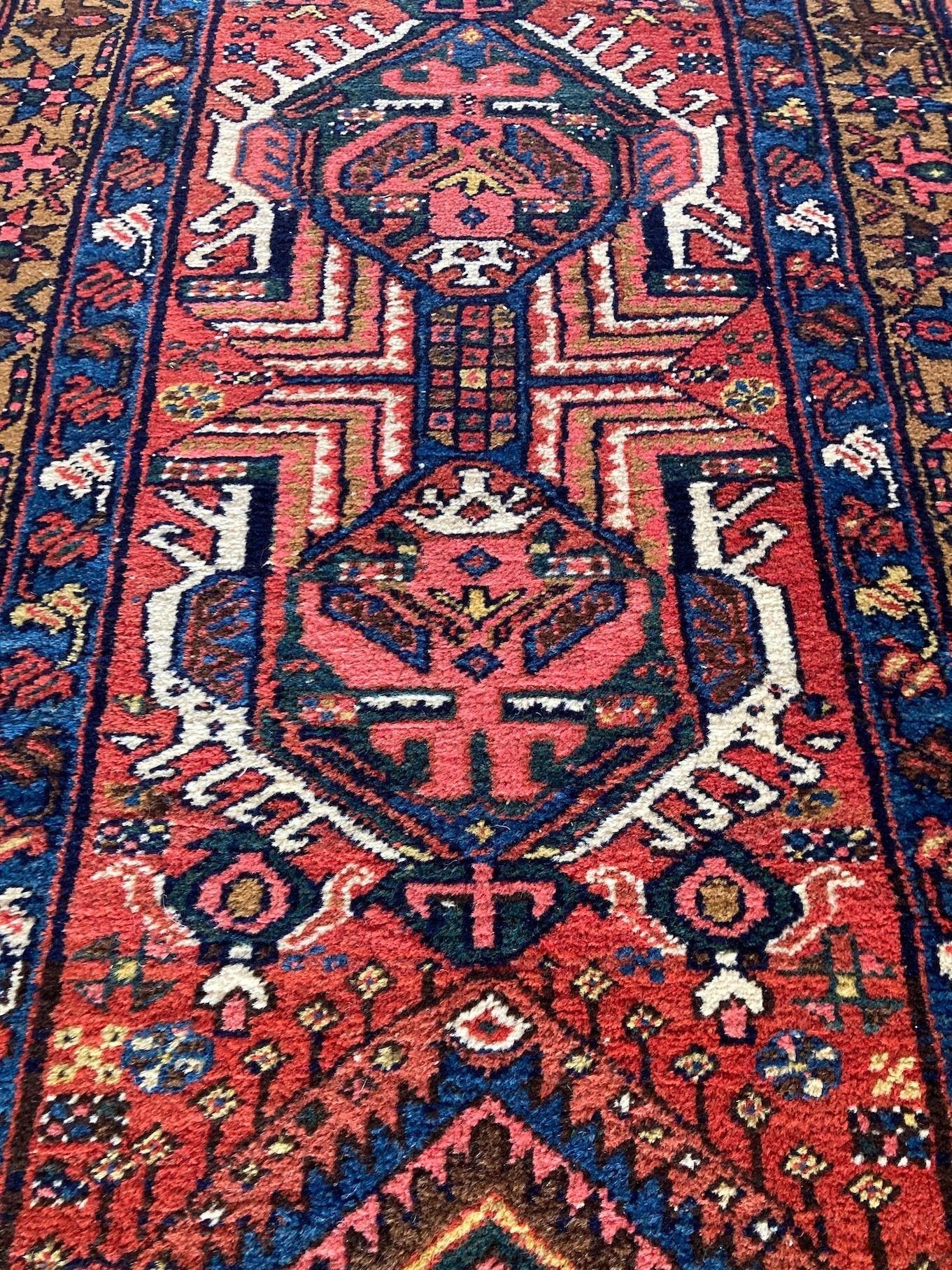 Antiker Heriz-Läufer, 4,70 m x 0,87 m im Angebot 2