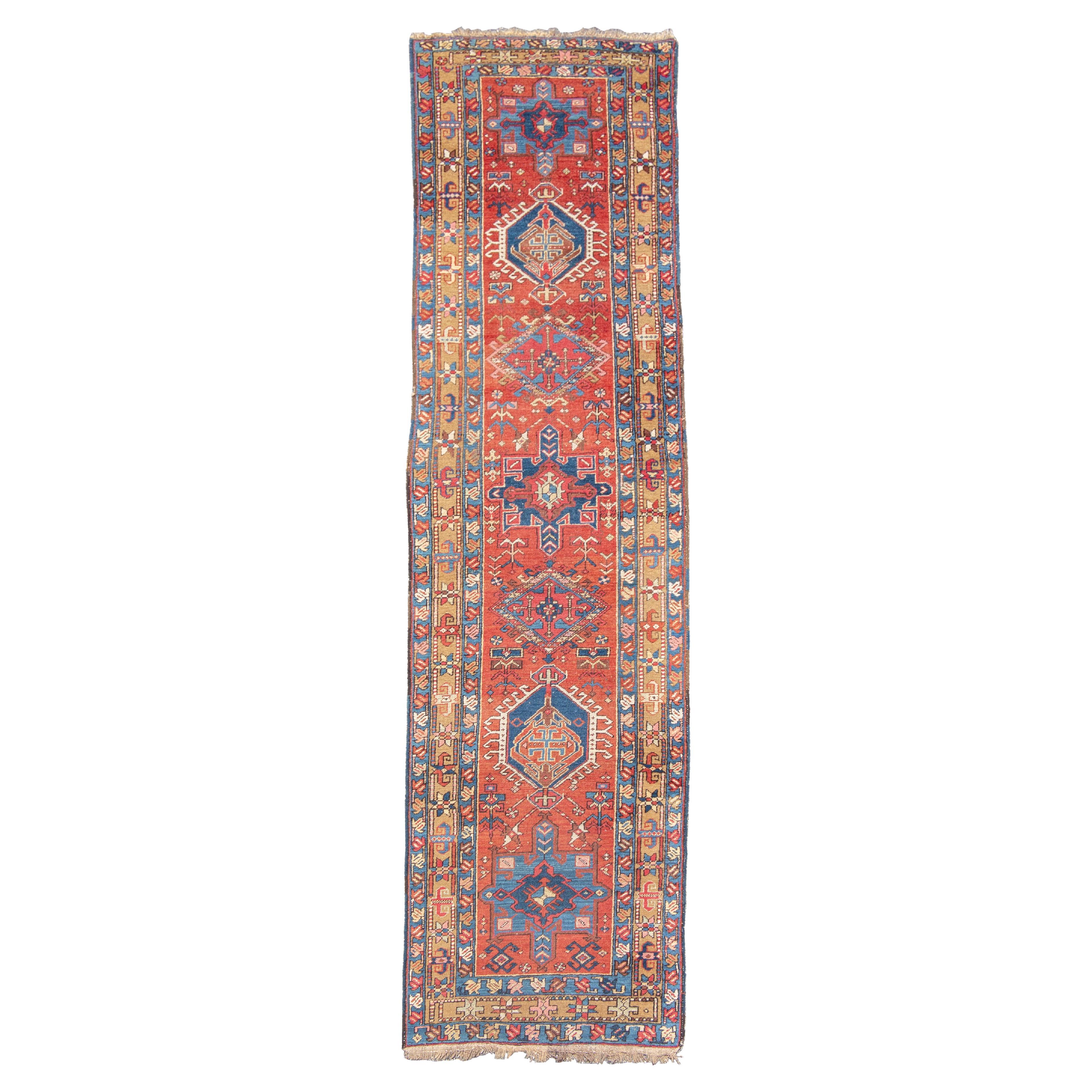 Ancien tapis Heriz, Début du 20e siècle, 2'11" × 11'7"