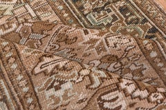 Antique Heriz Runner soft taupe floral vinework
