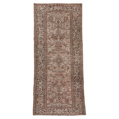 Antique Heriz Runner soft taupe floral vinework