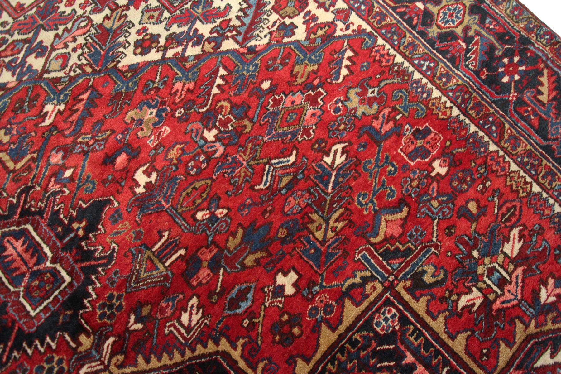 9' x 15' Antiker antiker Heriz Serapi Geometrischer authentischer antiker persischer Heriz im Angebot 2