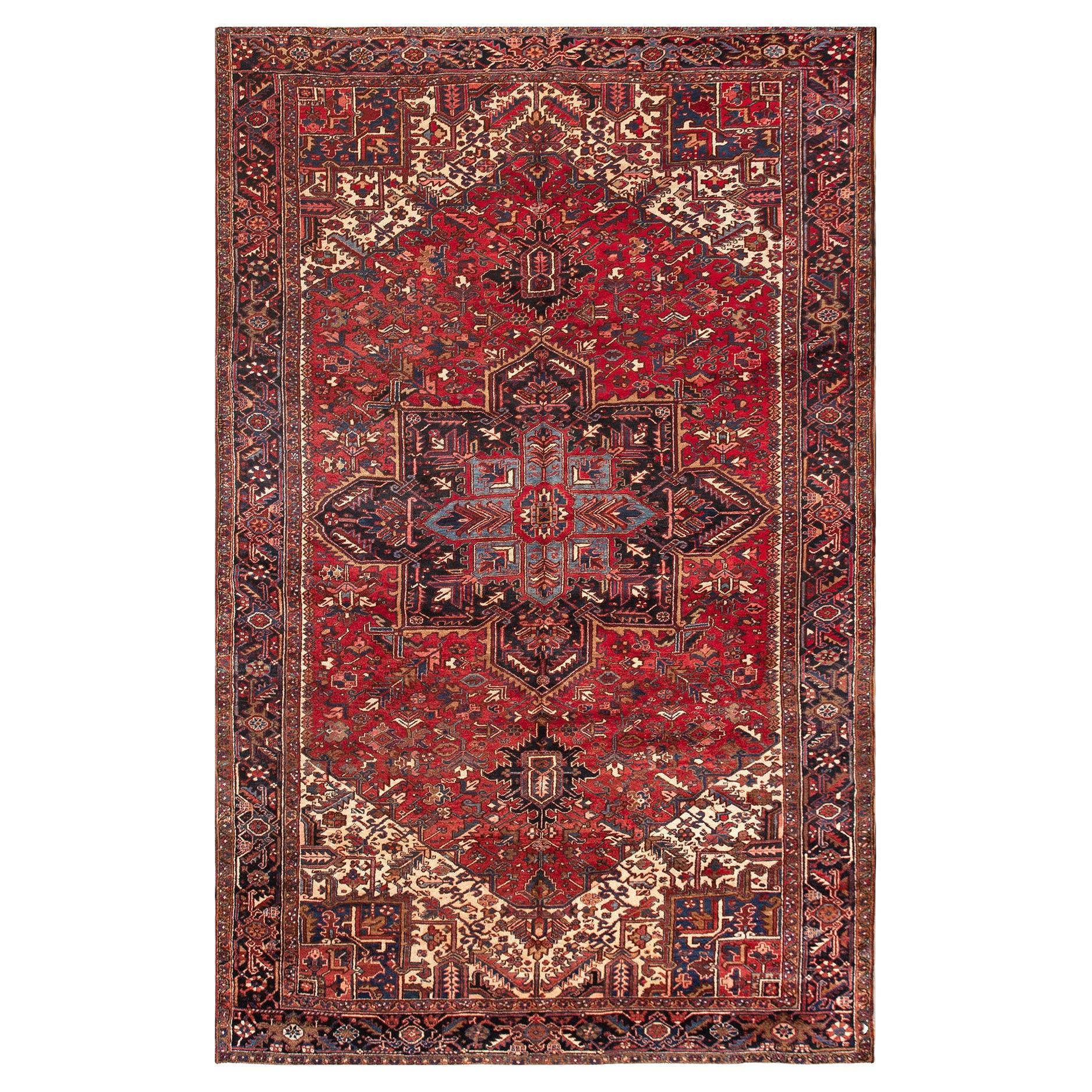 9' x 15' Antique Heriz Serapi Geometric Authentic Antique Persian Heriz