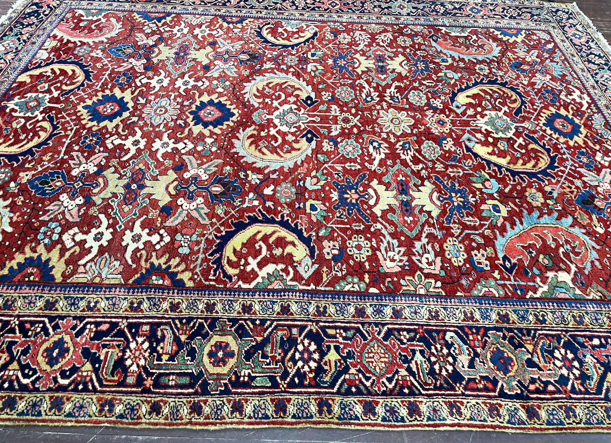 Antique Heriz, Serapi Oriental Carpet, Most Decorative For Sale 1