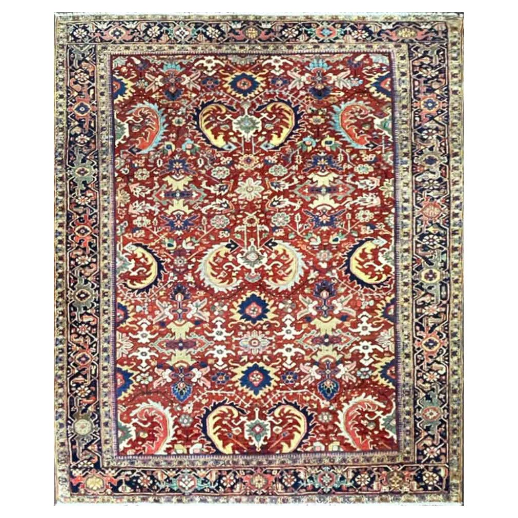 Tappeto orientale antico Heriz, Serapi, molto decorativo