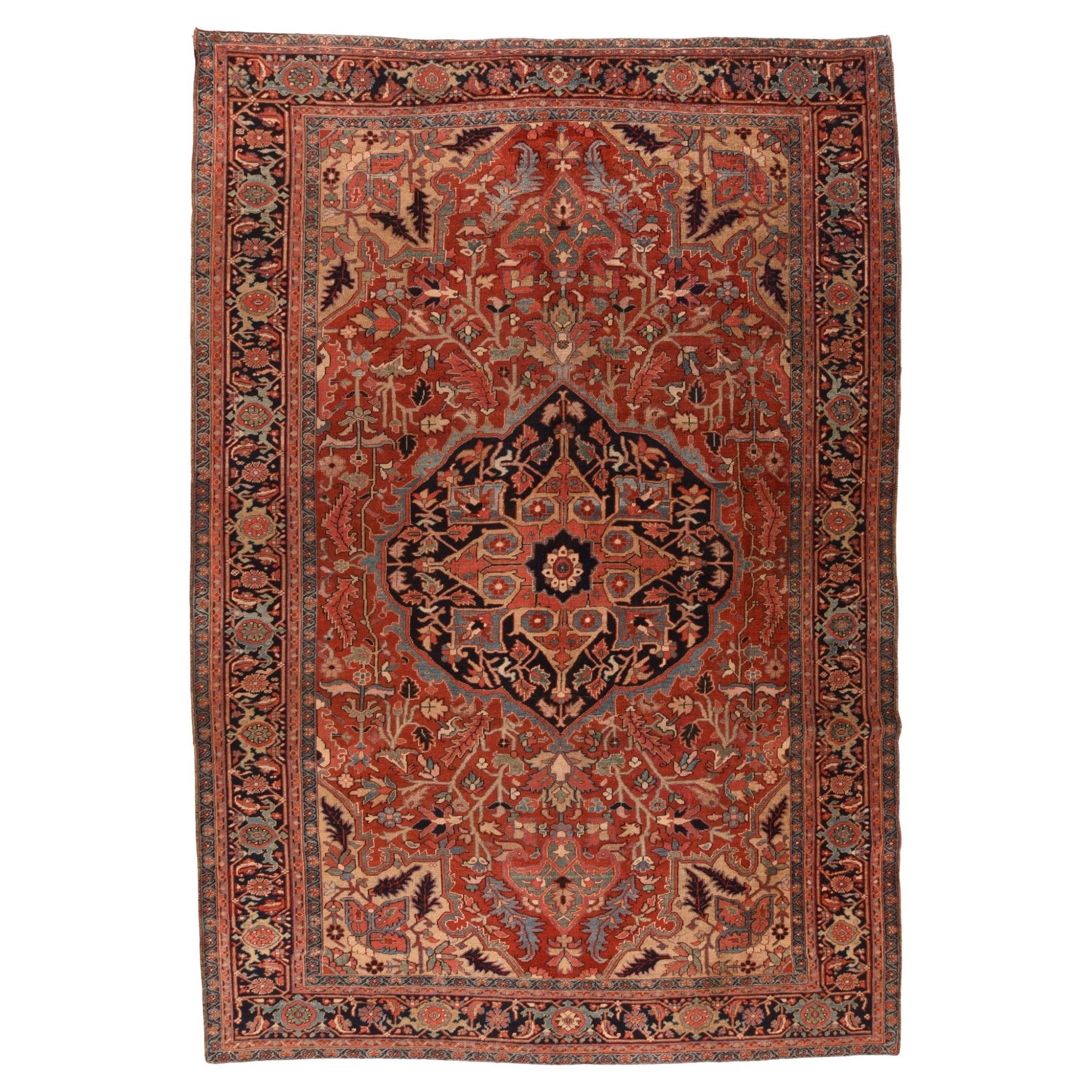 Tapis ancien Heriz Serapi 8'9'' x 12'6'' (en anglais)