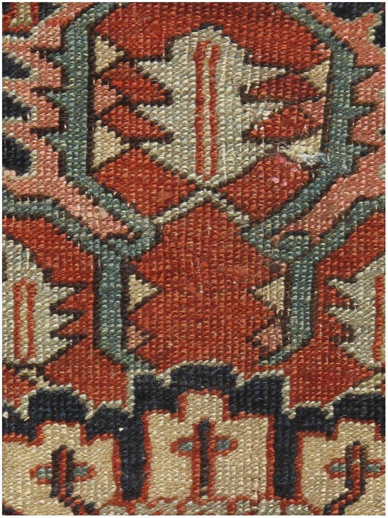 19th Century Antique Heriz Serapi Rug, 9'8 X 13'4 For Sale