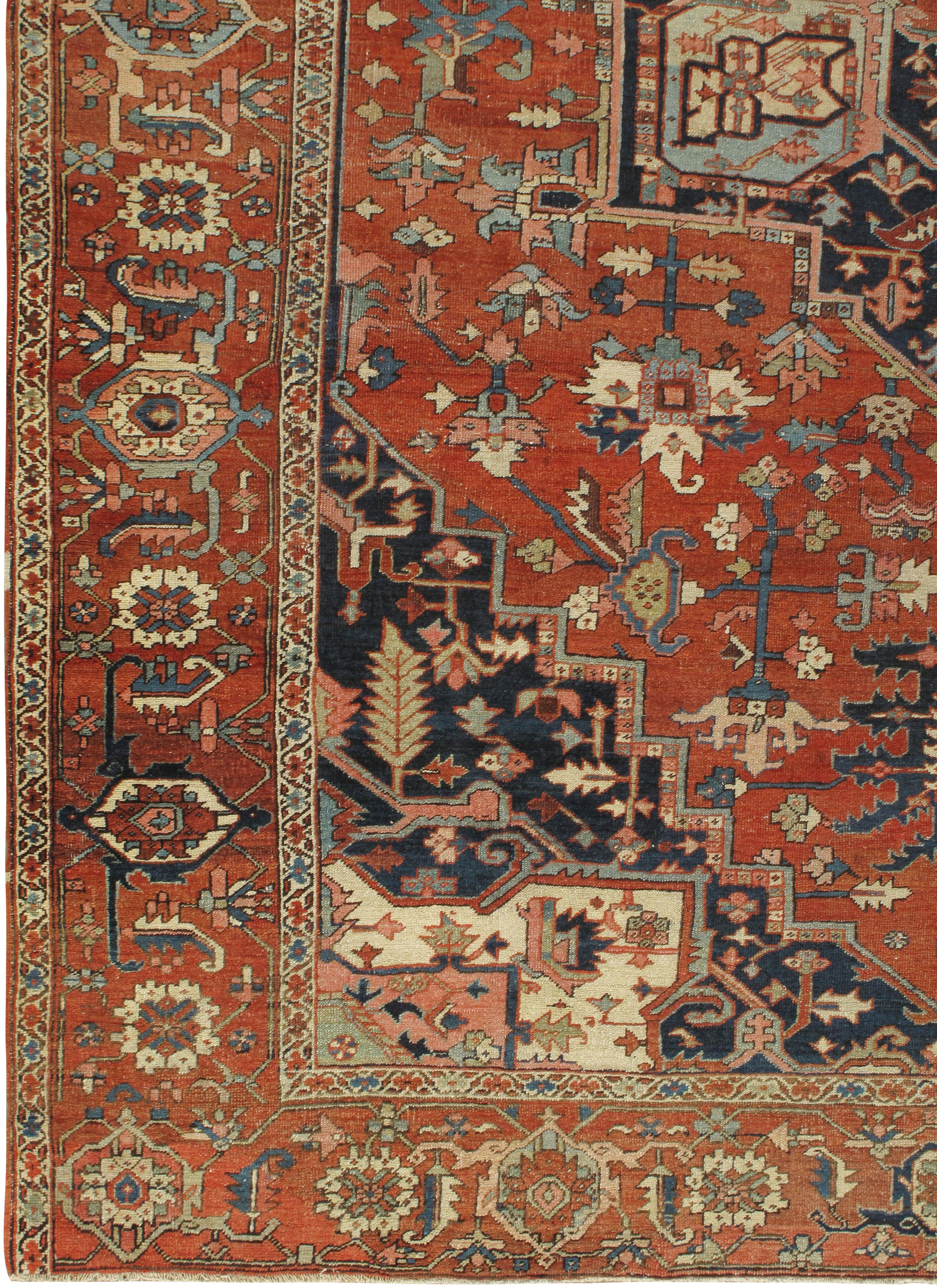 Lana Tappeto antico Heriz Serapi, 9'8 X 13'4 in vendita