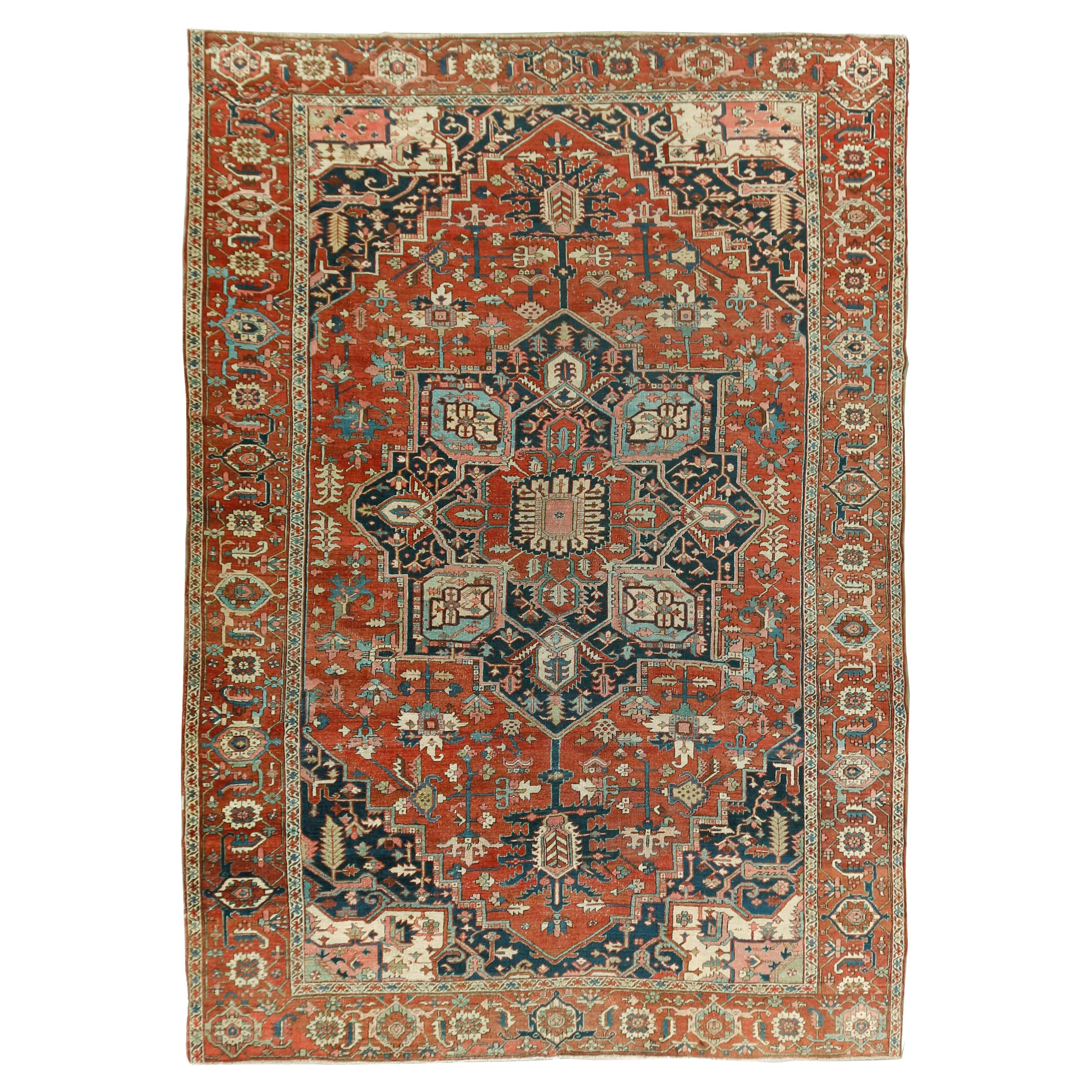 Antique Heriz Serapi Rug  9'8 x 13'4