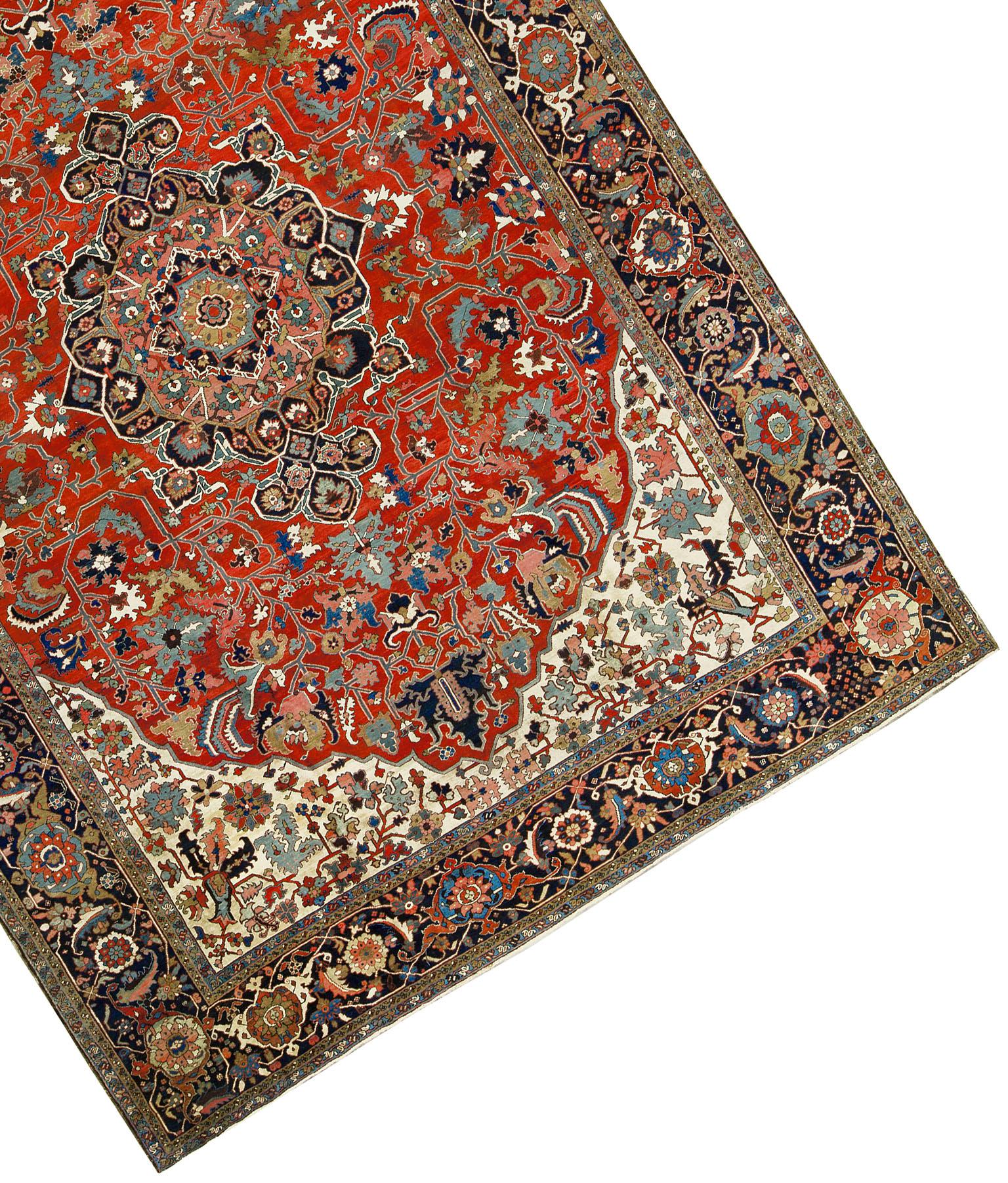 Antiker Heriz-Serapi-Teppich, um 1890 (Heriz Serapi) im Angebot