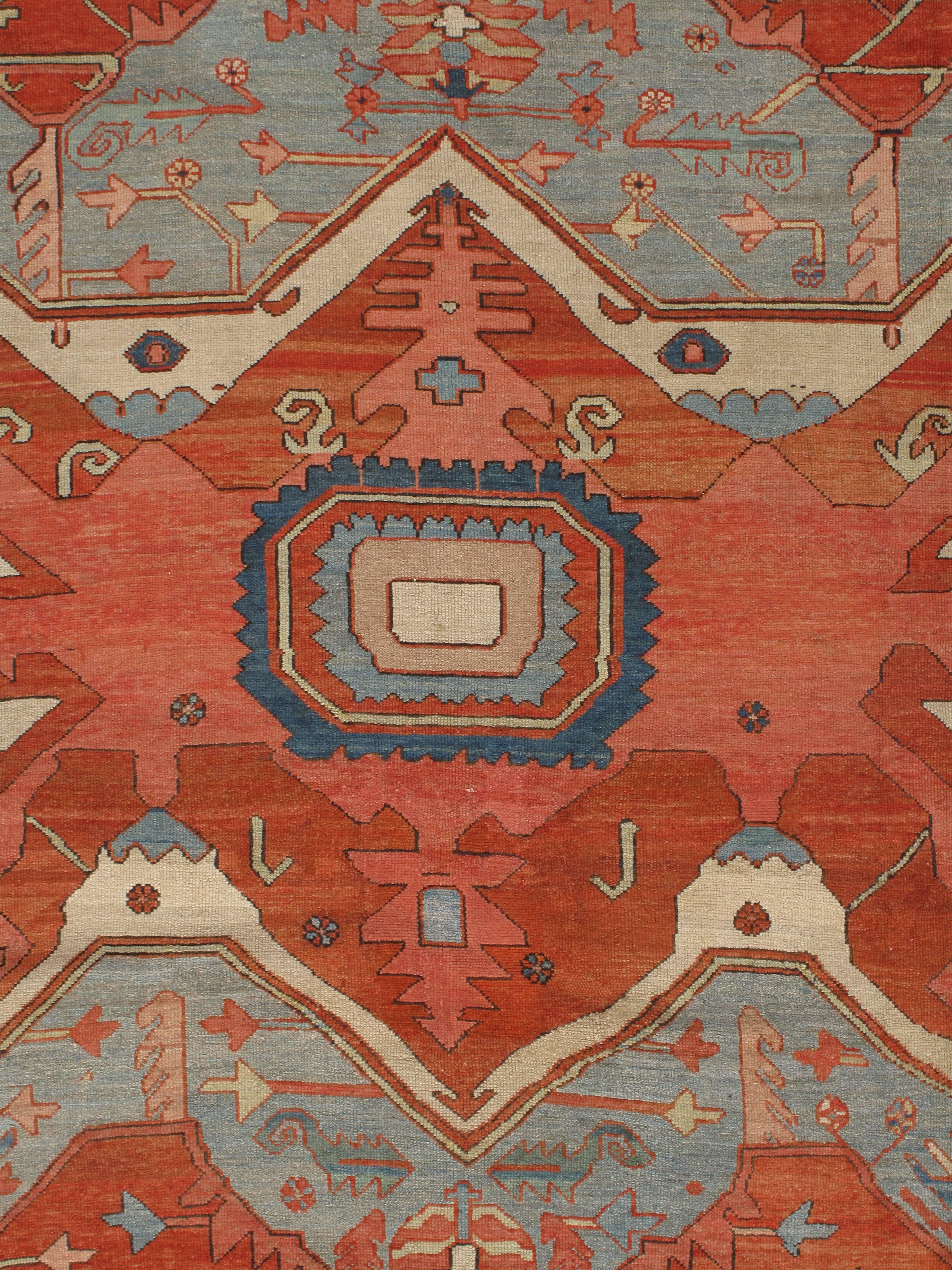 Persian Antique Heriz Serapi Rug, circa 1890  11'5 x 14'4 For Sale