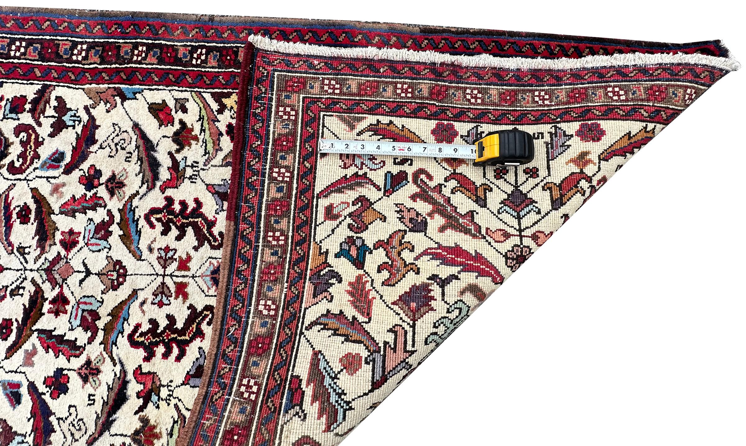 Antiker Heriz Serapi Teppich Persischer Serapi Läufer Teppich Handgefertigt Persischer Teppich 3x11 im Angebot 1