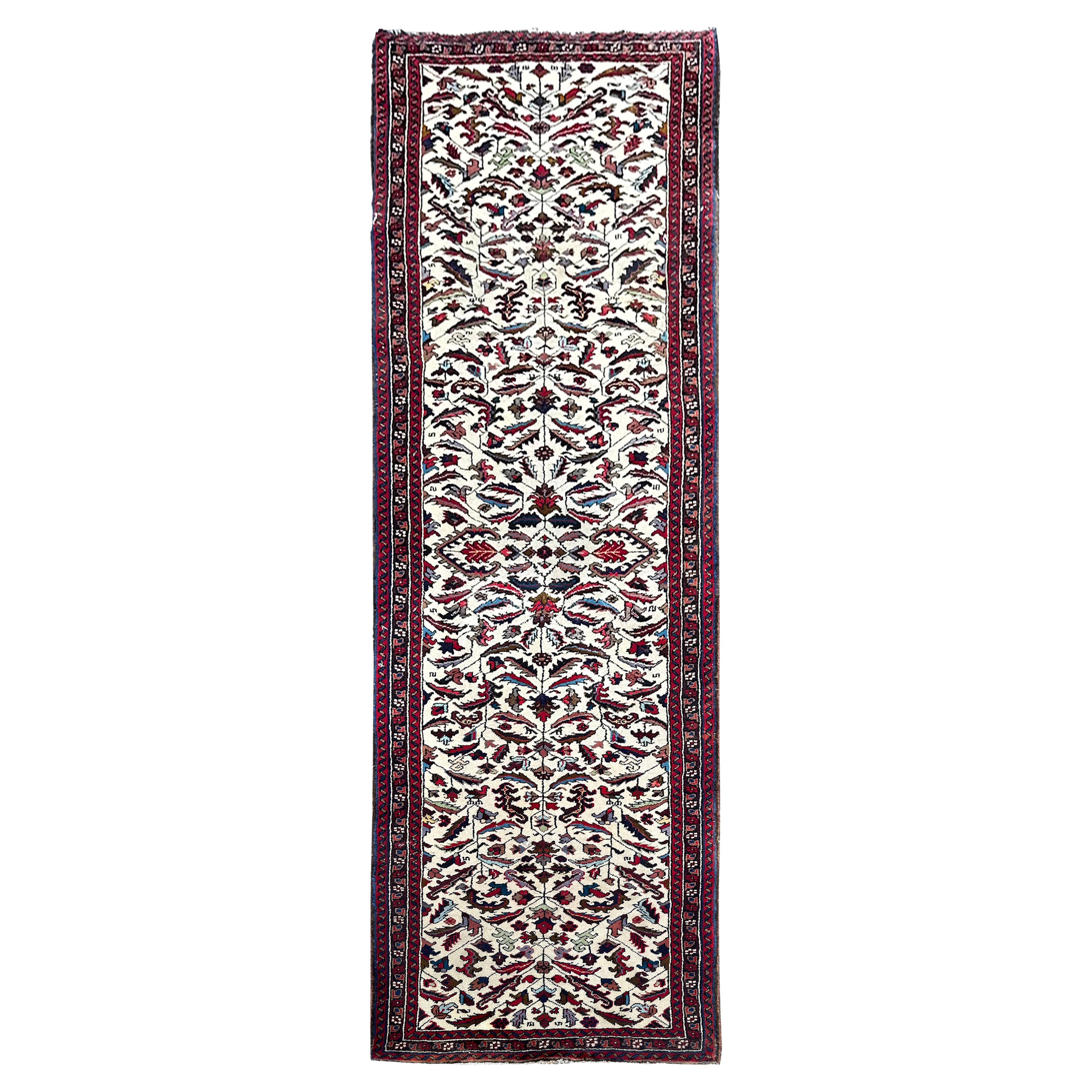 Tapis persan Serapi Heriz Serapi ancien, fait à la main, 3x11
