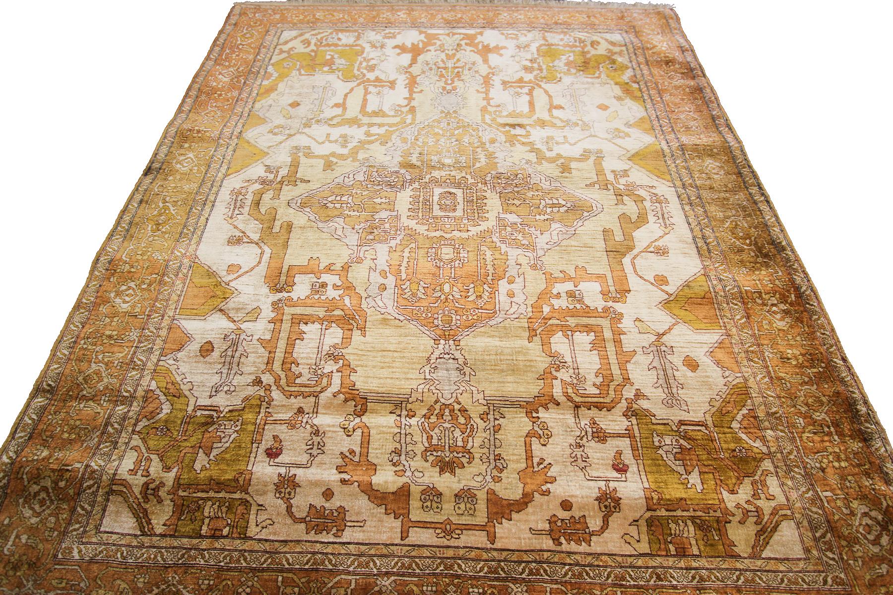 Early 20th Century Antique Heriz Serapi Silk Rug Antique Persian Rug Heriz Serapi Handamde Silk For Sale