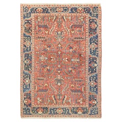 Antiker Heriz Serapi (terrakotta-rot und indigo, 328cm x 238cm)