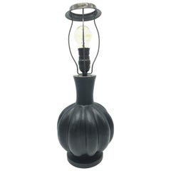 Antique Herman A. Kähler HAK Painted Pottery Lamp