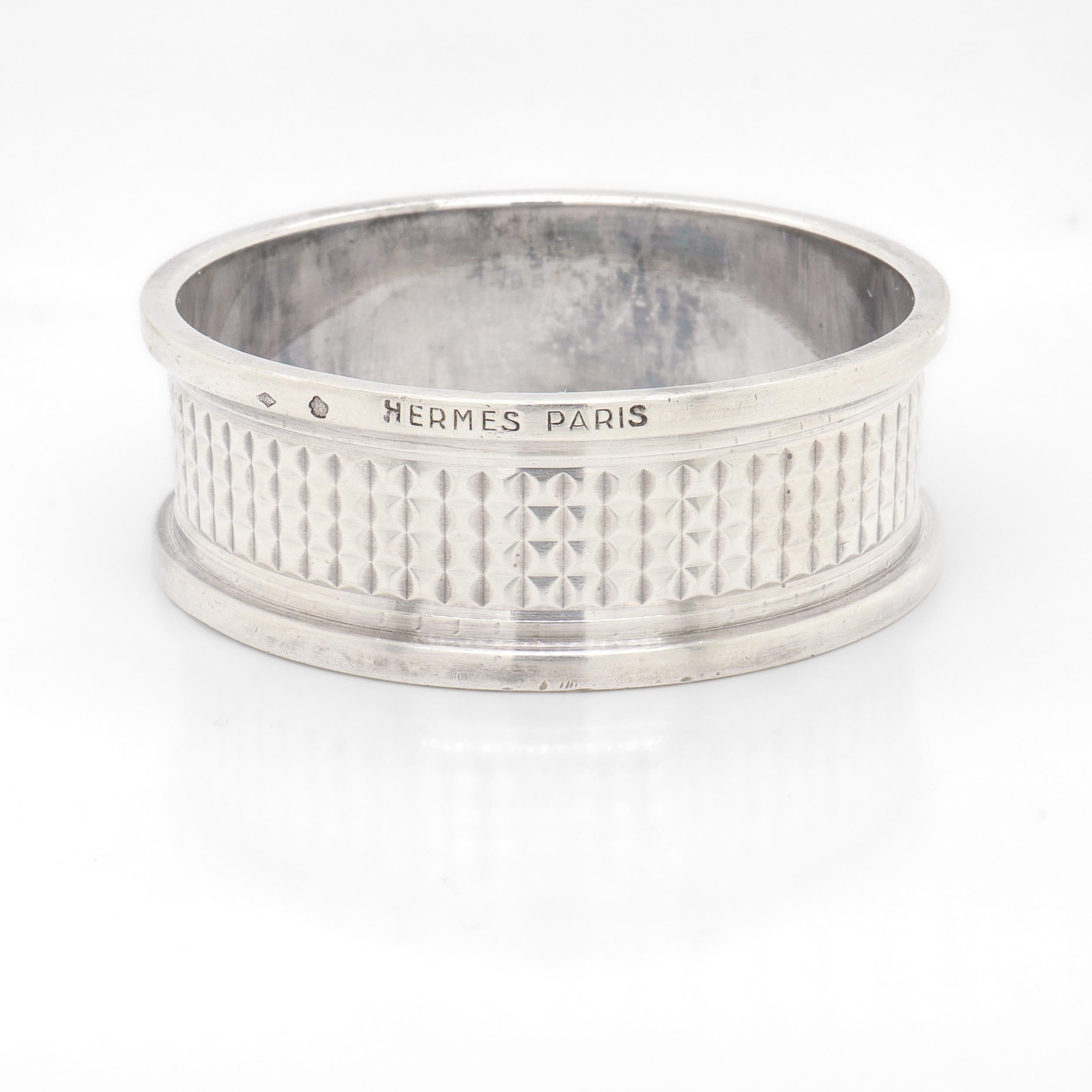Francese Antico porta tovaglioli in argento di Hermès in stile Art Deco e scatola in vendita