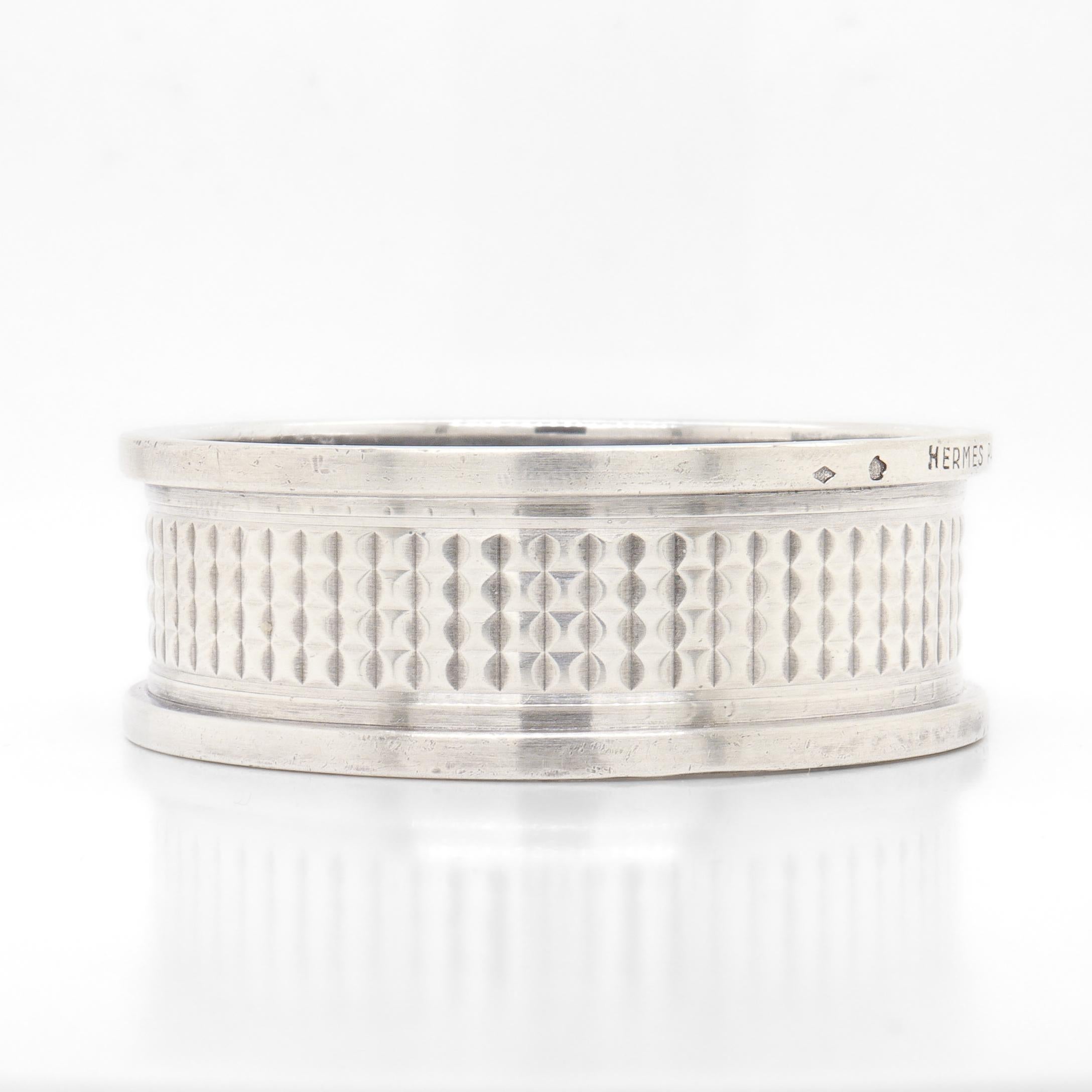 Antico porta tovaglioli in argento di Hermès in stile Art Deco e scatola in vendita 1